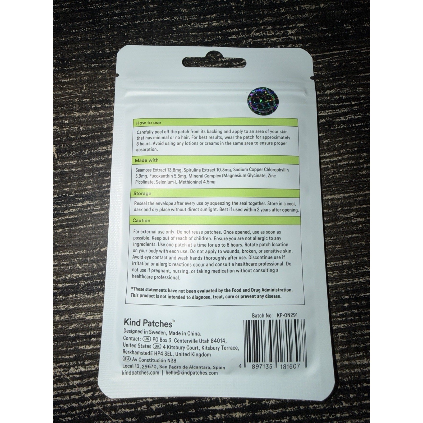 Kind Patches Super Green Energy Patches 30 Ct Sea Moss Spirulina Vegan New