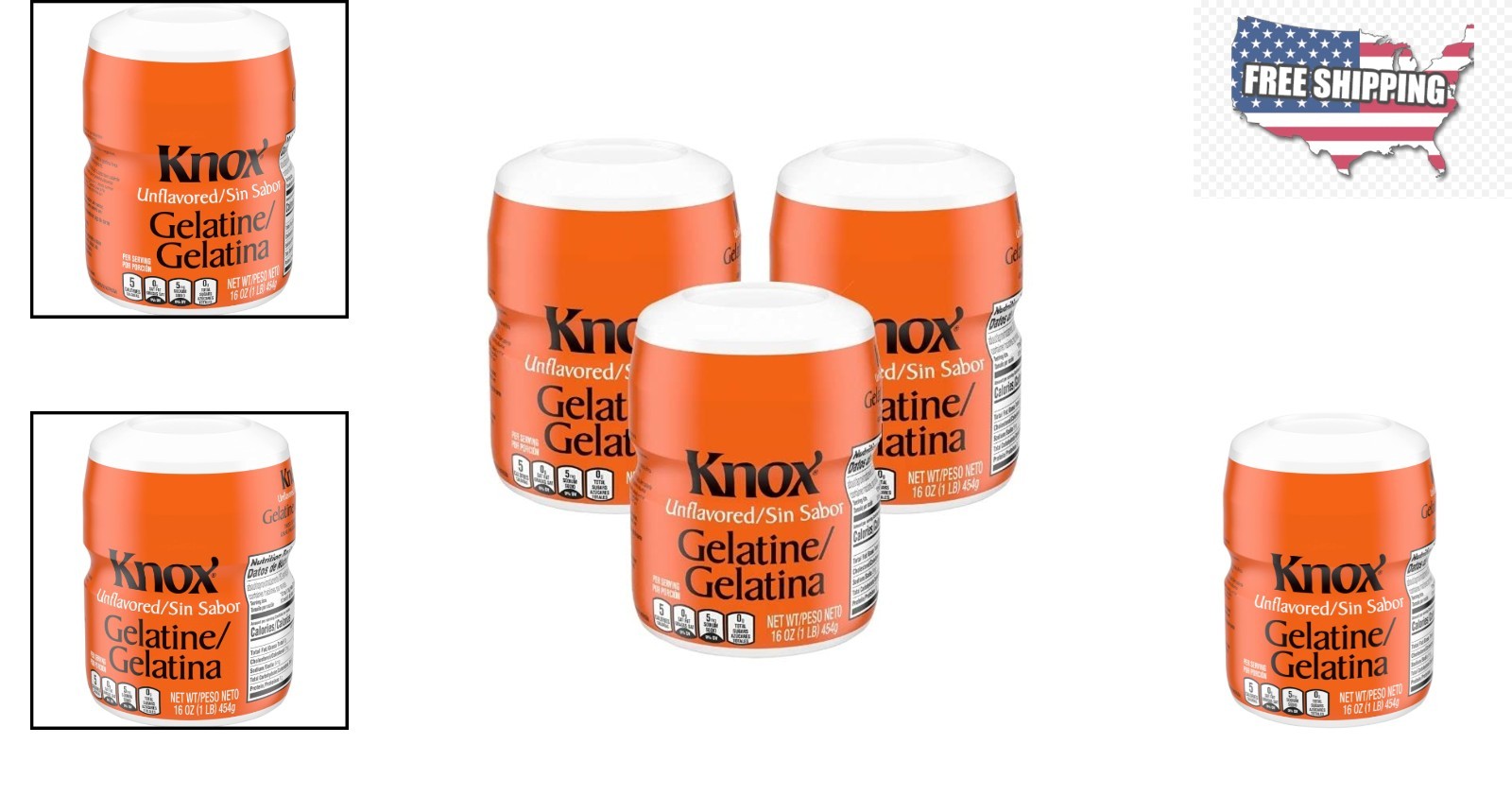 Gluten-Free Unflavored Gelatin 16 oz – Ideal Thickener for All Ages (Set of 3)