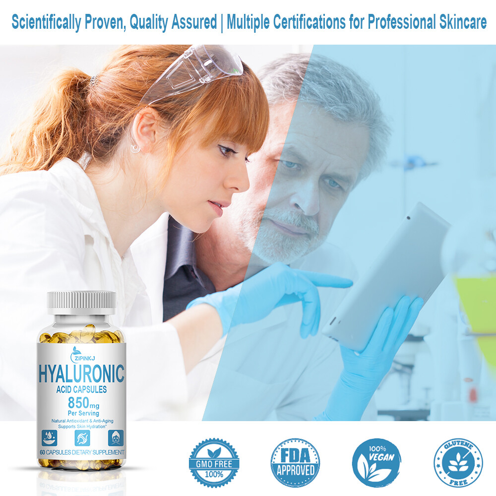 Hyaluronic Acid with MSM | 850 mg | 360 Capsules | Non-GMO | Joint Support