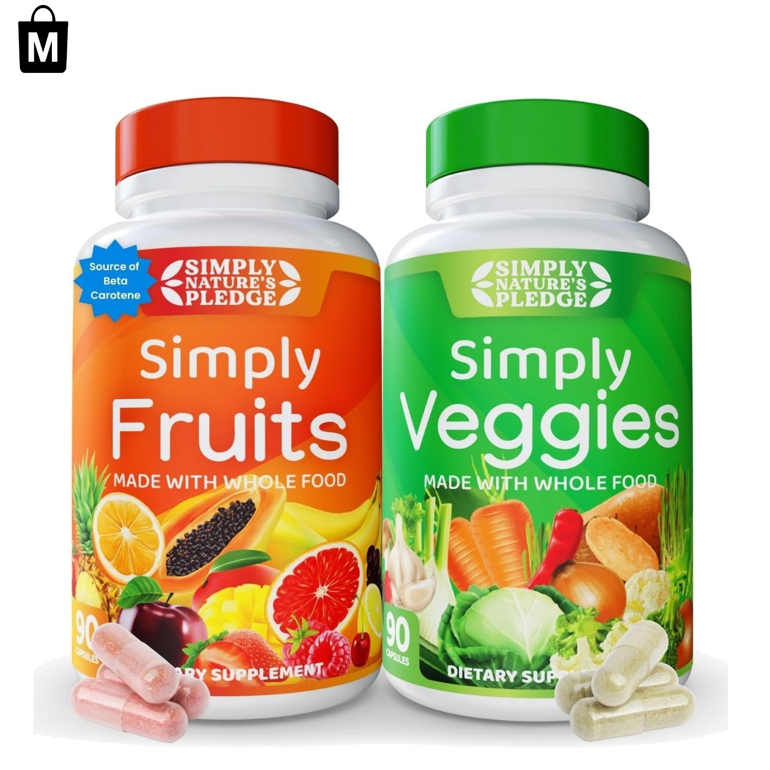 -Friendly 42 Fruit & Vegetable Capsules for Digestive and Immune Health