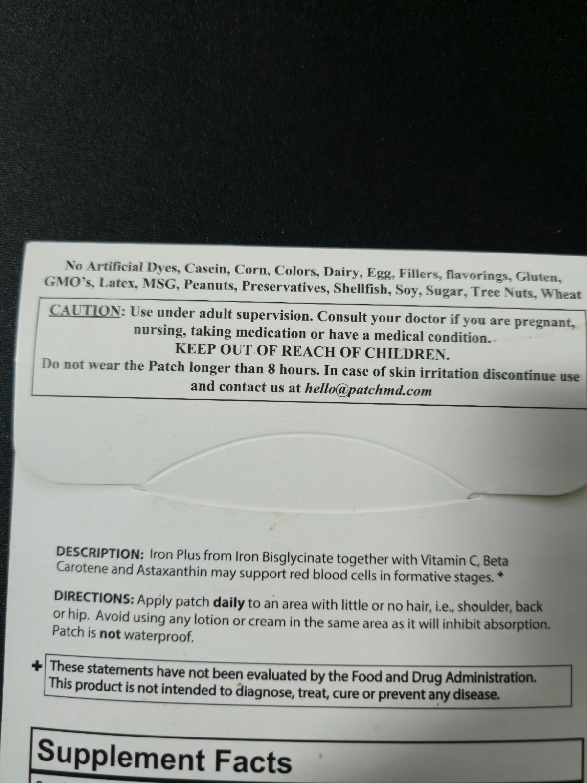 PatchMD Iron Plus Topical Patch – 90 Day Supplement Authentic- New Formula