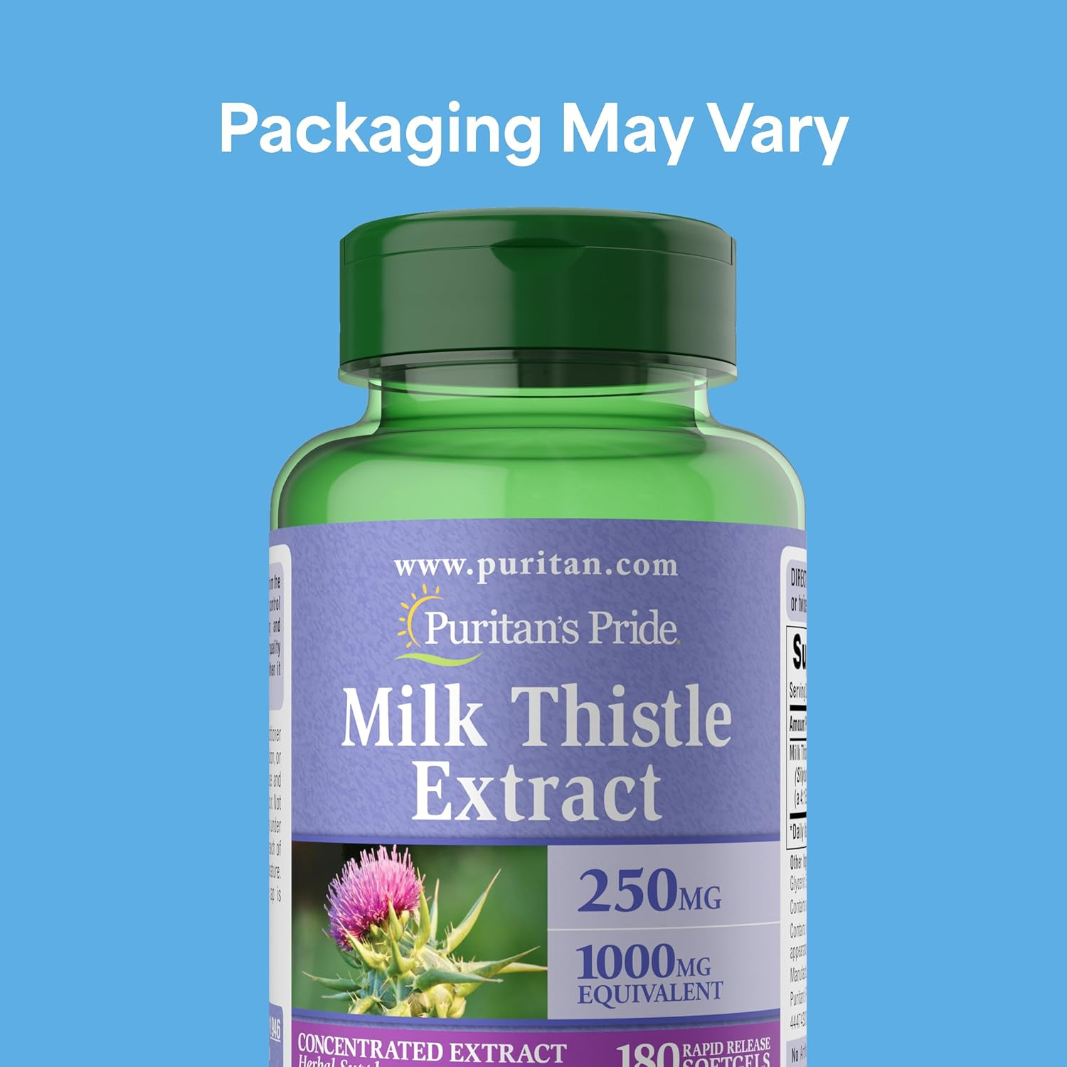 Milk Thistle 4:1 Extract 1000 Mg (Silymarin) Softgels,For Liver Support ,180 Co