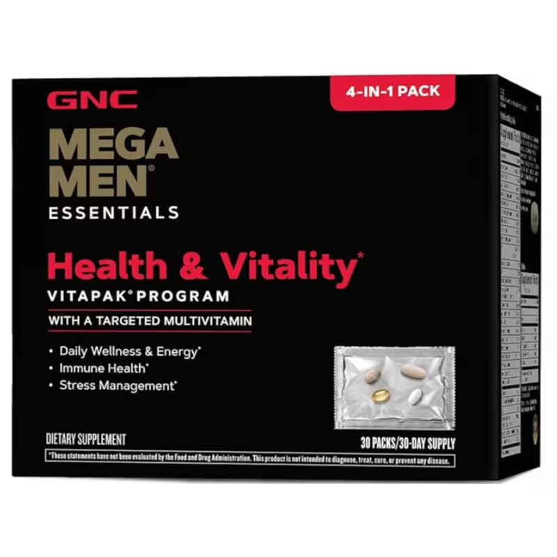 GNC Mega Men Health & Vitality Vitapak 30 Daily Packs Men’s Dietary Supplement
