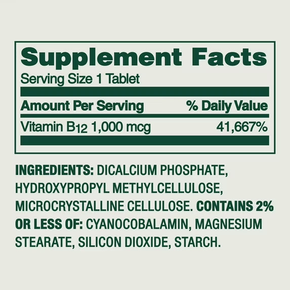 Spring Valley Vitamin B12 1000 Mcg Timed Release Tablets, 300 Count