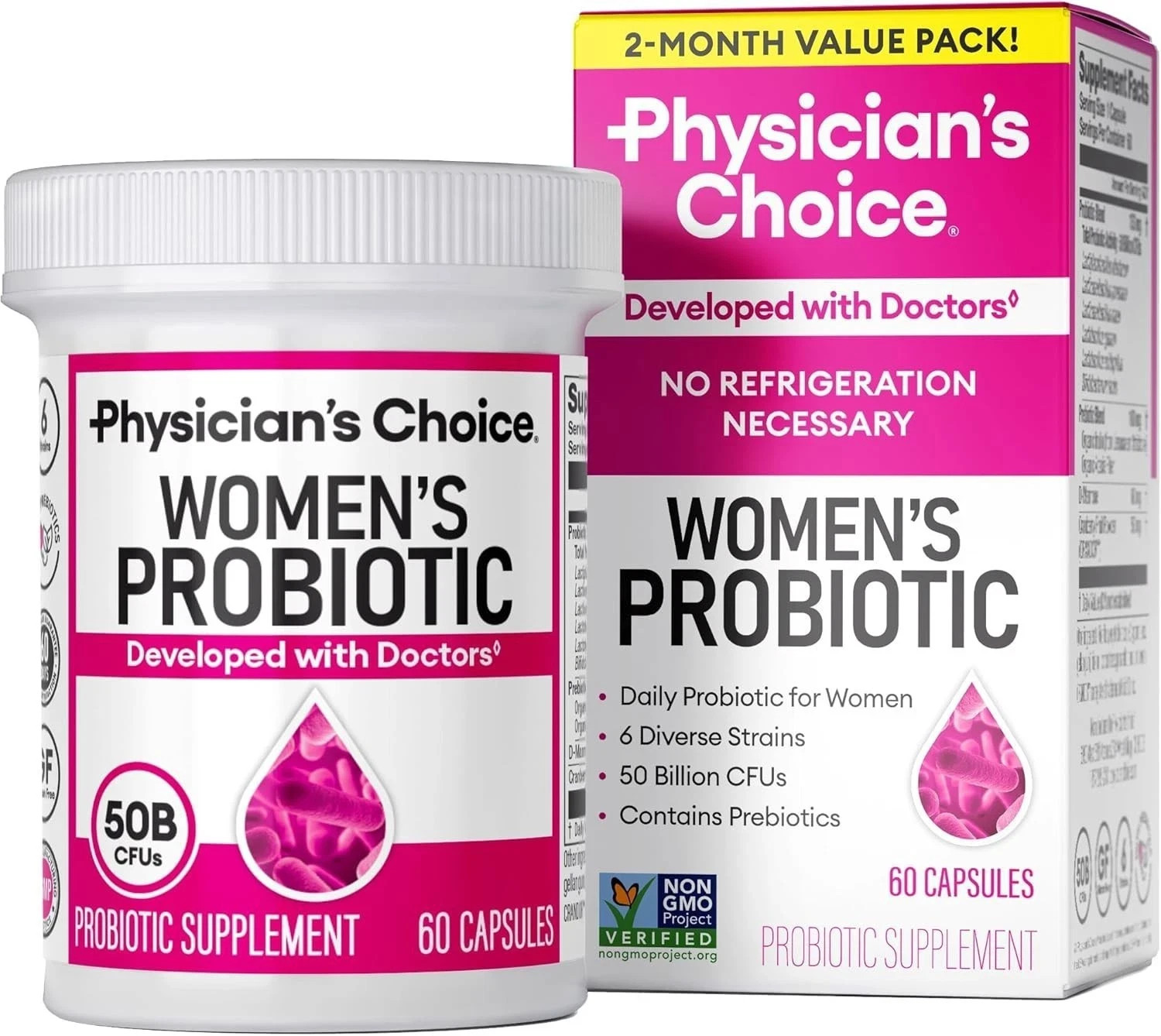 Physician’s Choice Women’s Probiotic – 50 Billion CFU – Organic Prebiotic