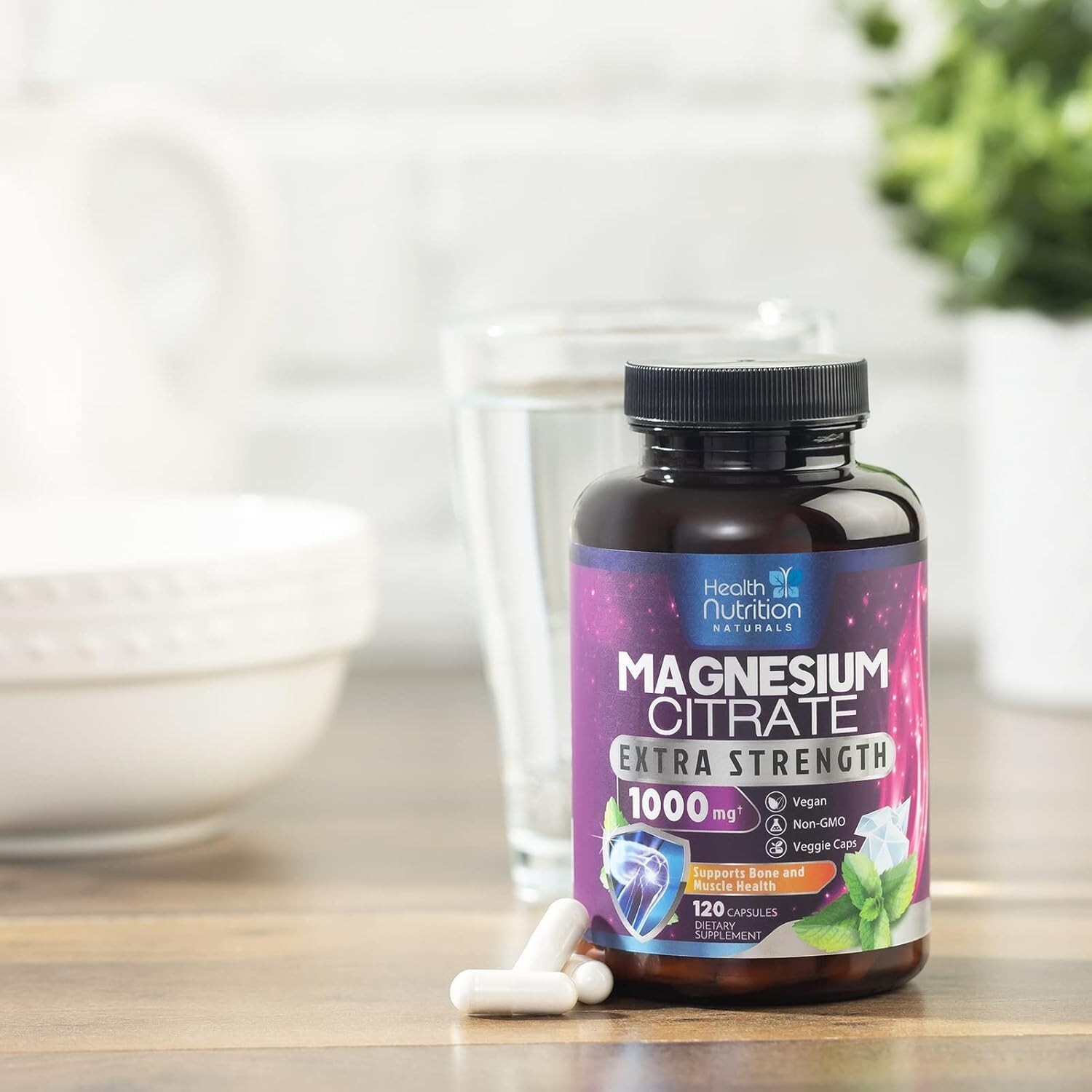 Magnesium Citrate Capsules 1000mg – Max Absorption Magnesium Powder for Muscle