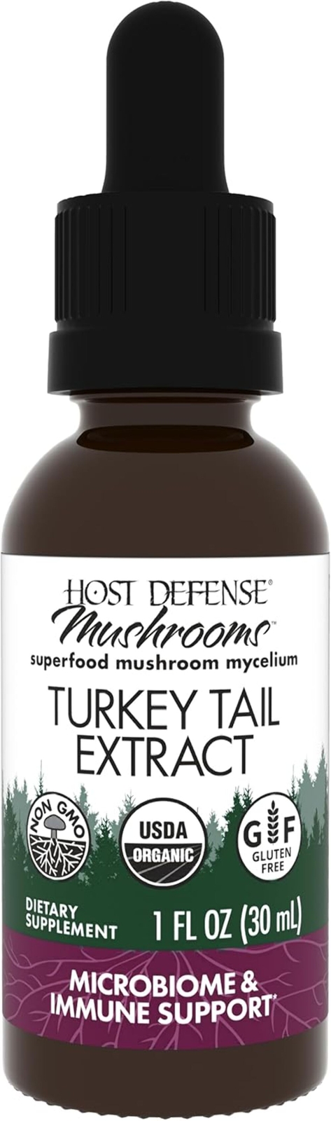Host Defense – Turkey Tail Mushroom Extract 1 fl oz EXP 12/27