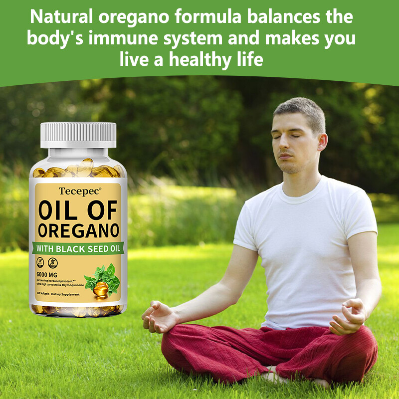120 Softgels 2 in 1 Black Seed Oil and Oil of Oregano,HEALTHY DIGESTION SYSTEM