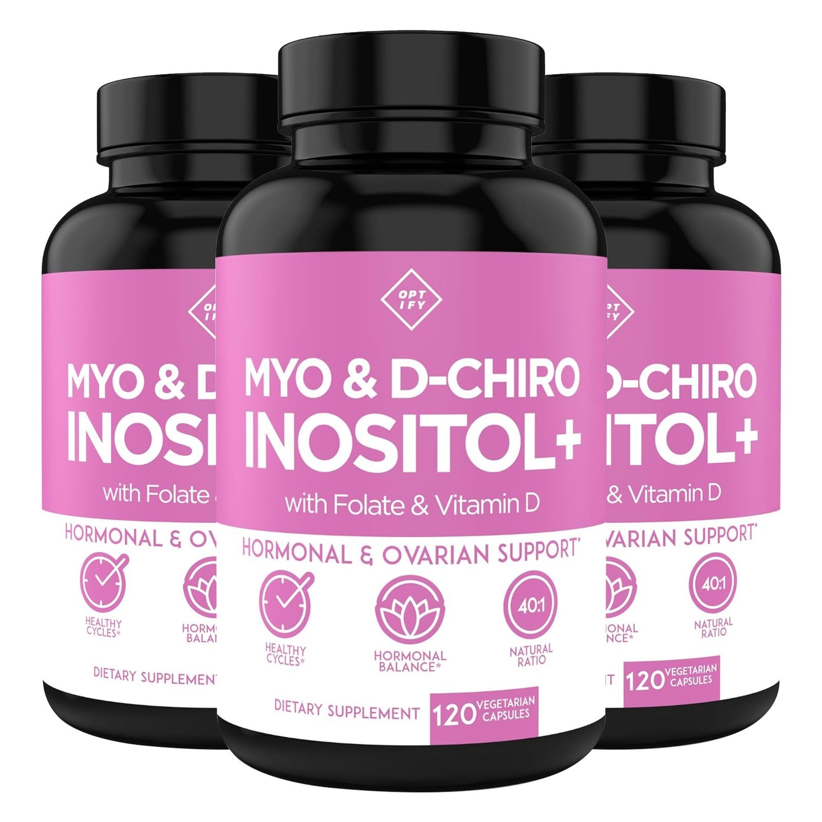 Optify Myo & D-Chiro Inositol – Vitamin D3, Folate – Hormone & Ovarian Support