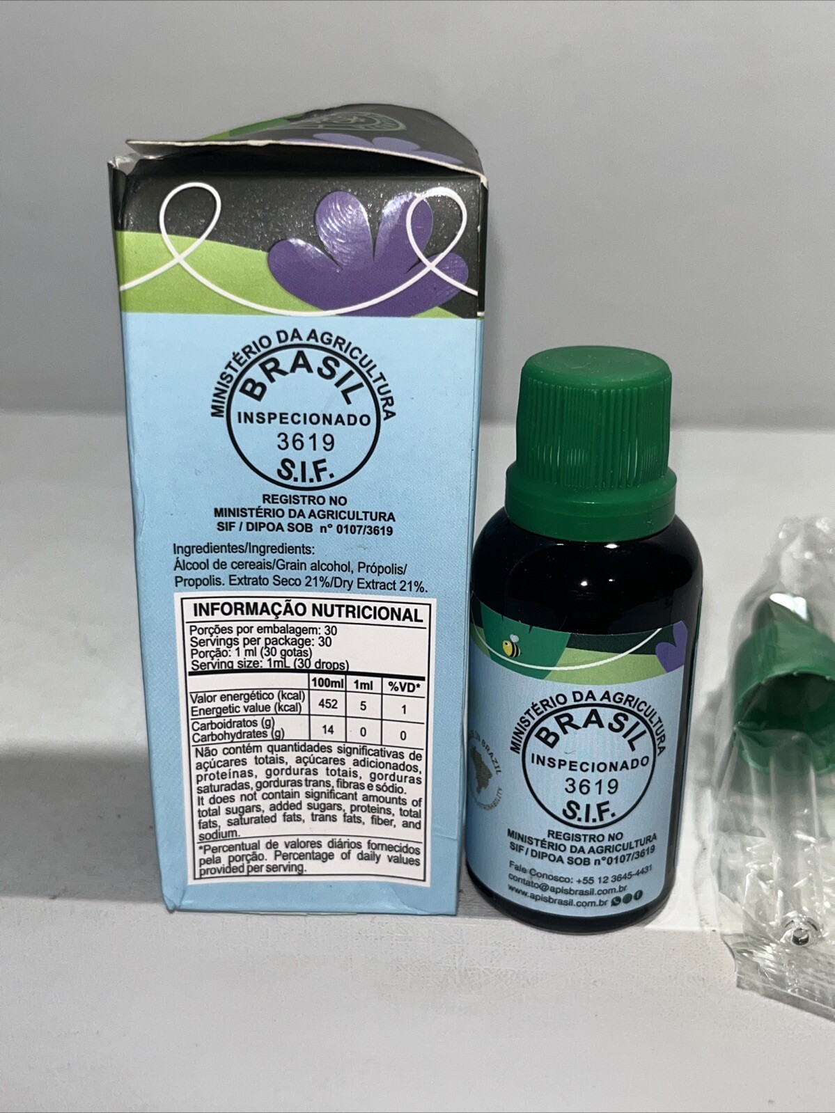 Green Propolis Extract 21% Supplement 1floz Sealed, Damaged Box
