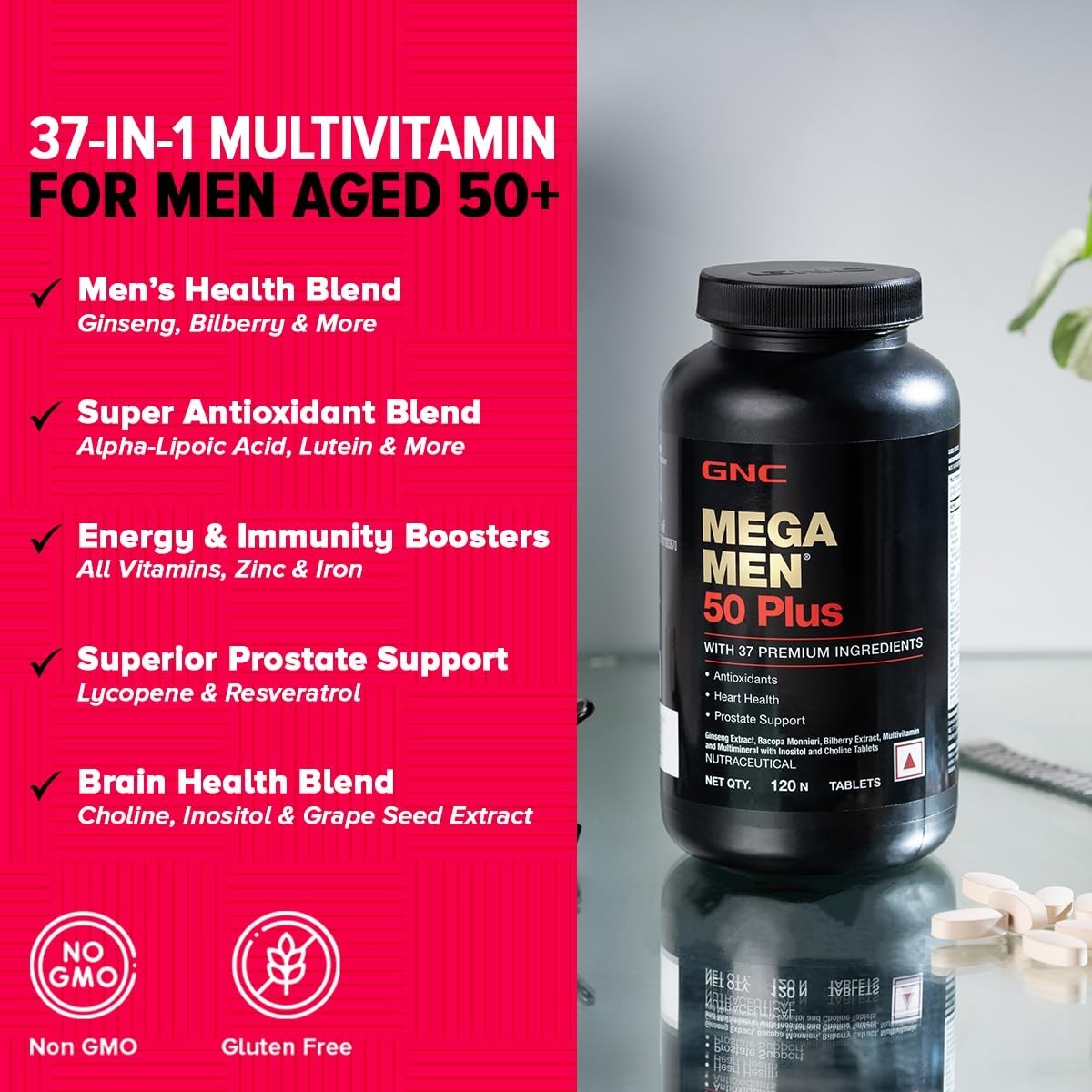 GNC Mega Men 50 Plus |120 Free Shipping