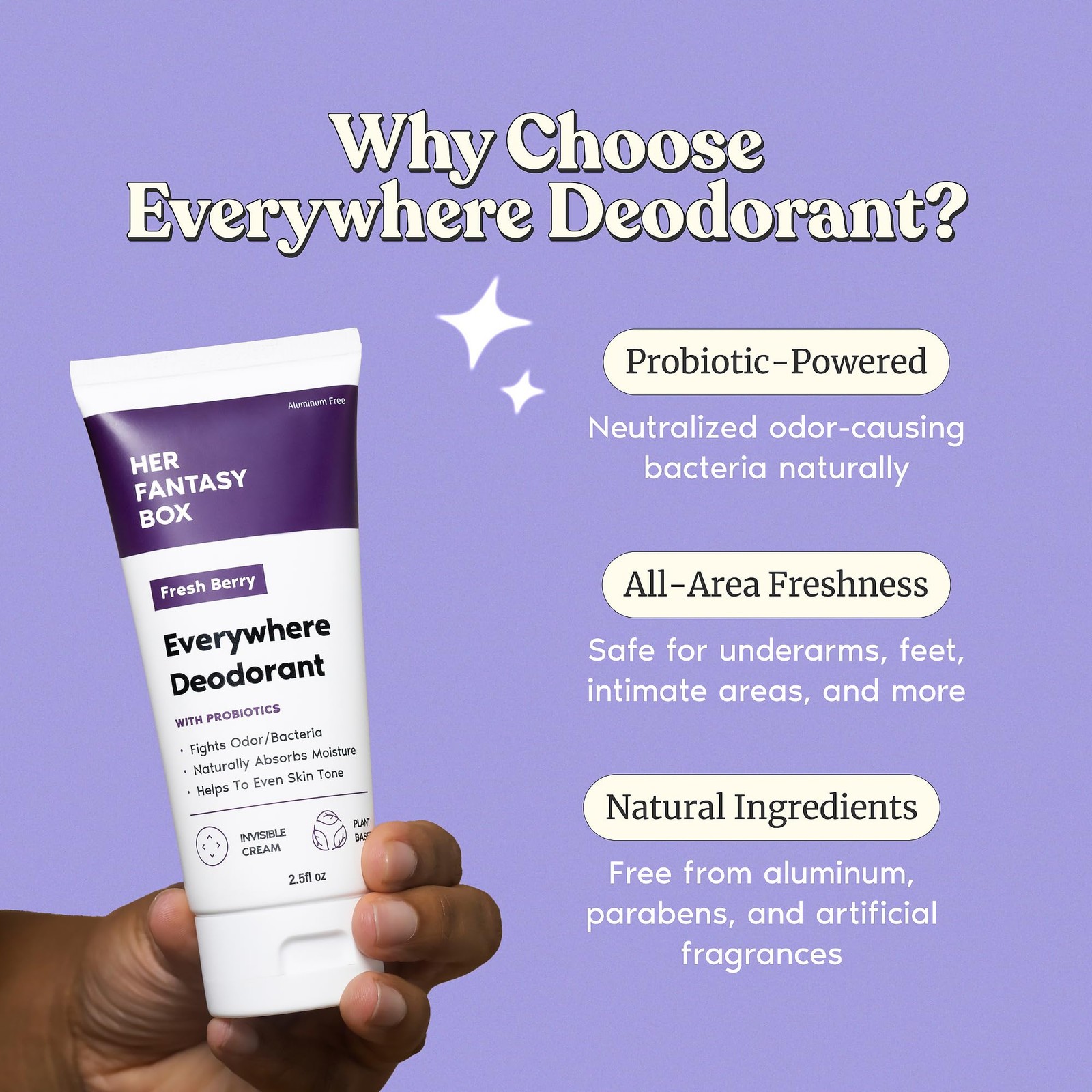 Her Fantasy Box | Everywhere Deodorant | with 2.5 Fl Oz (Pack of 1)