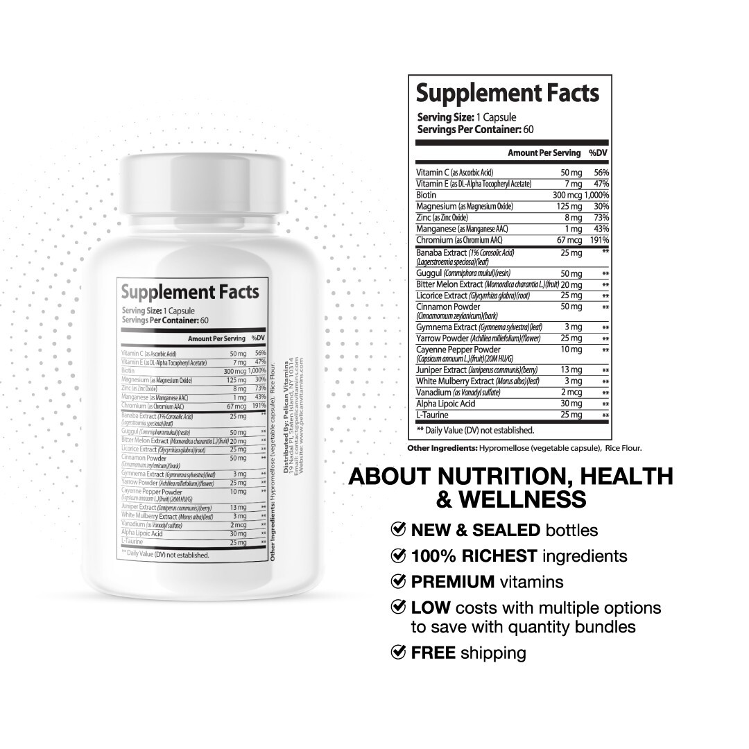 Gluco 6- Cardiovascular Health, Blood Pressure & Sugar Support- 1 Bottle