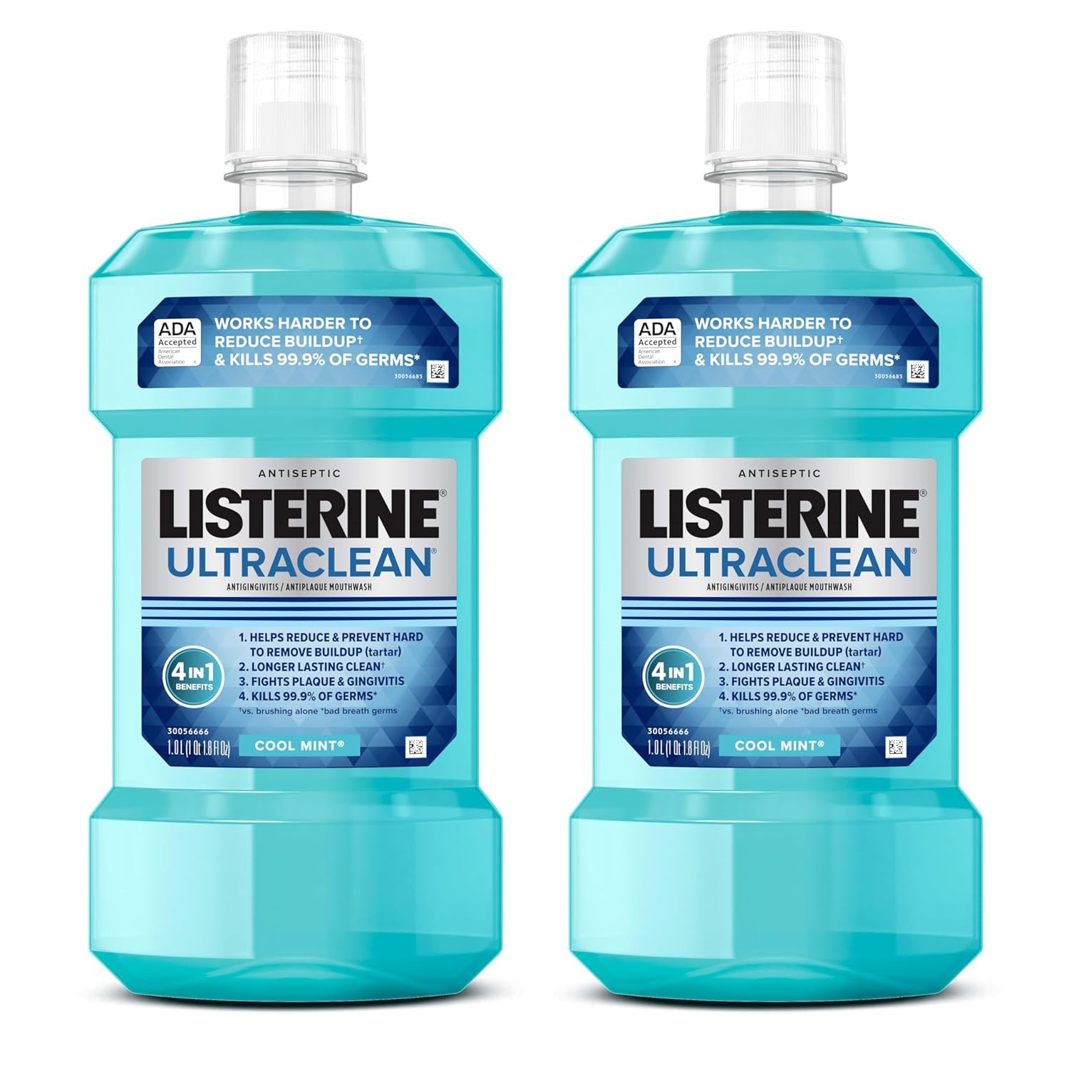 Listerine Ultraclean Oral Care Antiseptic Mouthwash, 33.8 Fl Oz (Pack of 2)