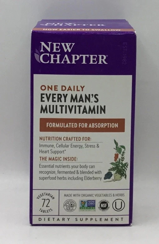 New Chapter Every Man’s One Daily Multivitamin Supplement 72CT «CHOOSE EXP DATE»