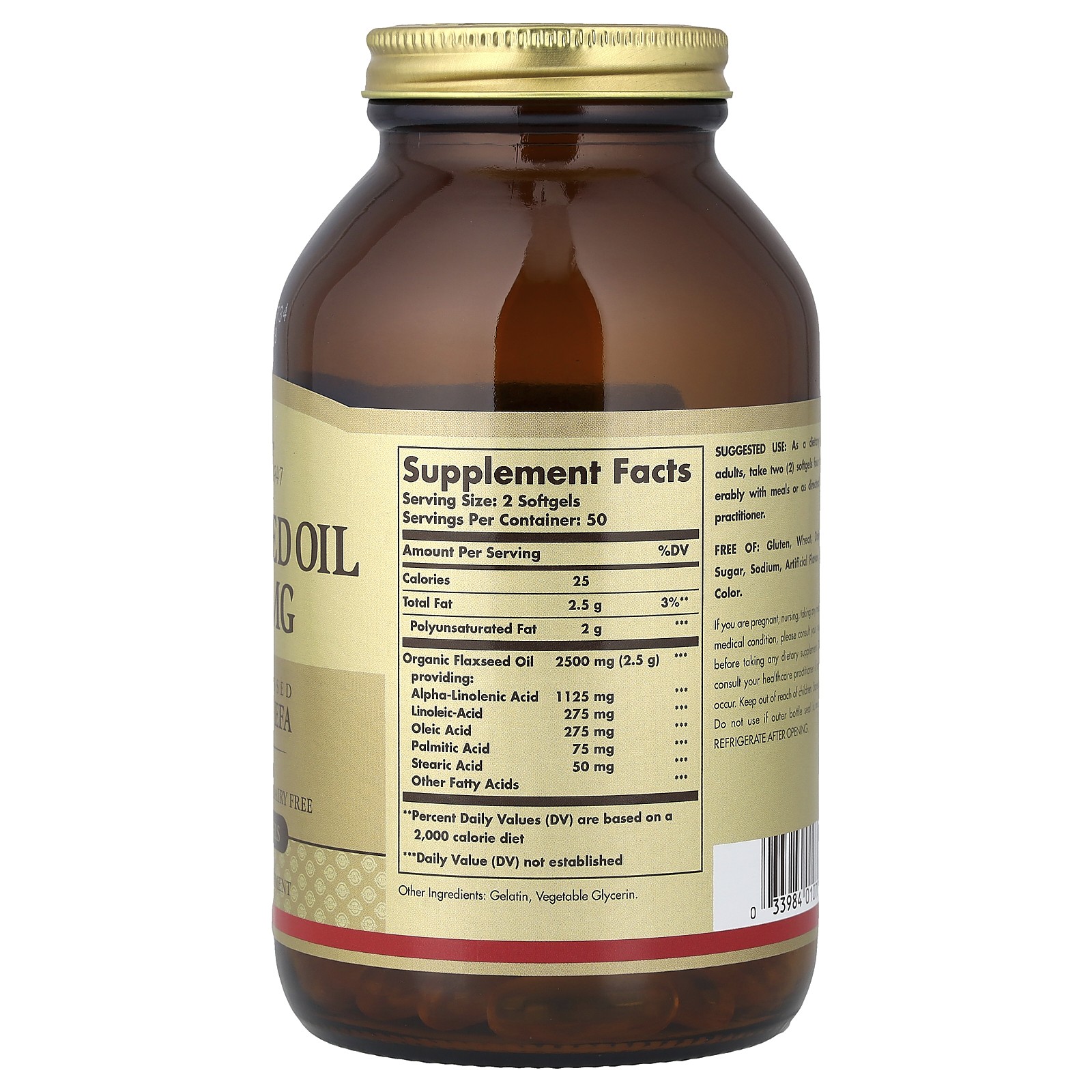 Flaxseed Oil, 1,250 mg, 100 Softgels