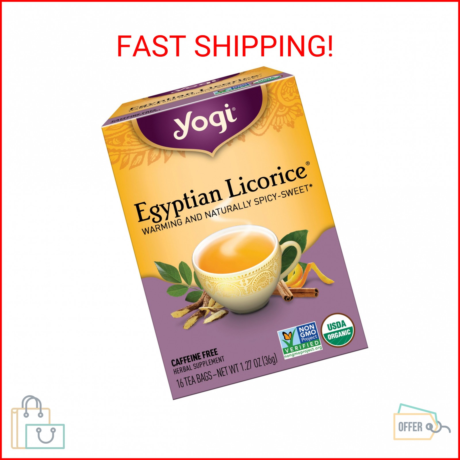 Yogi Tea, Egyptian Licorice, 16 Count, Packaging May Vary