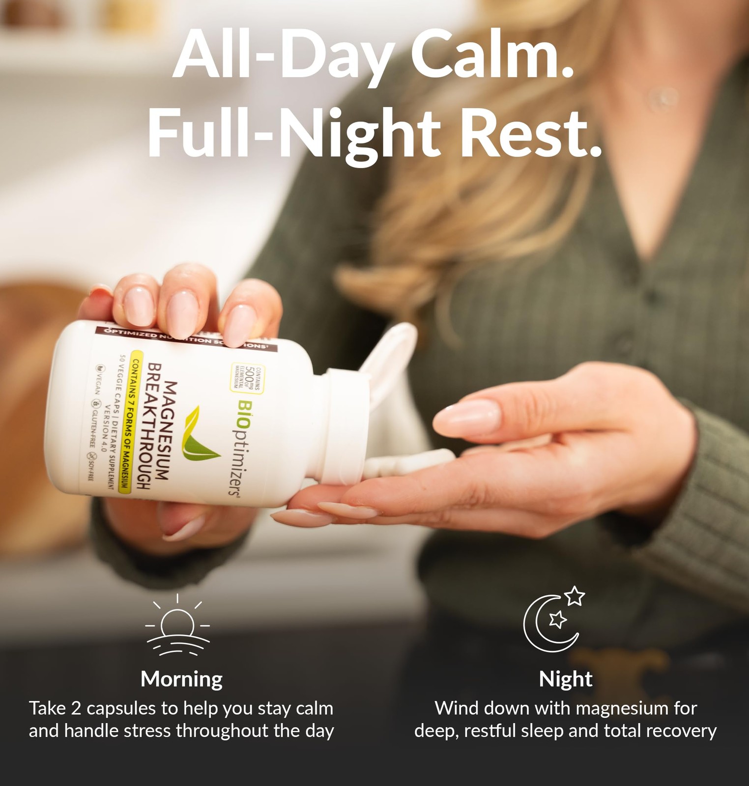 BIOptimizers Magnesium Breakthrough Supplement with 500mg – 7 Forms of