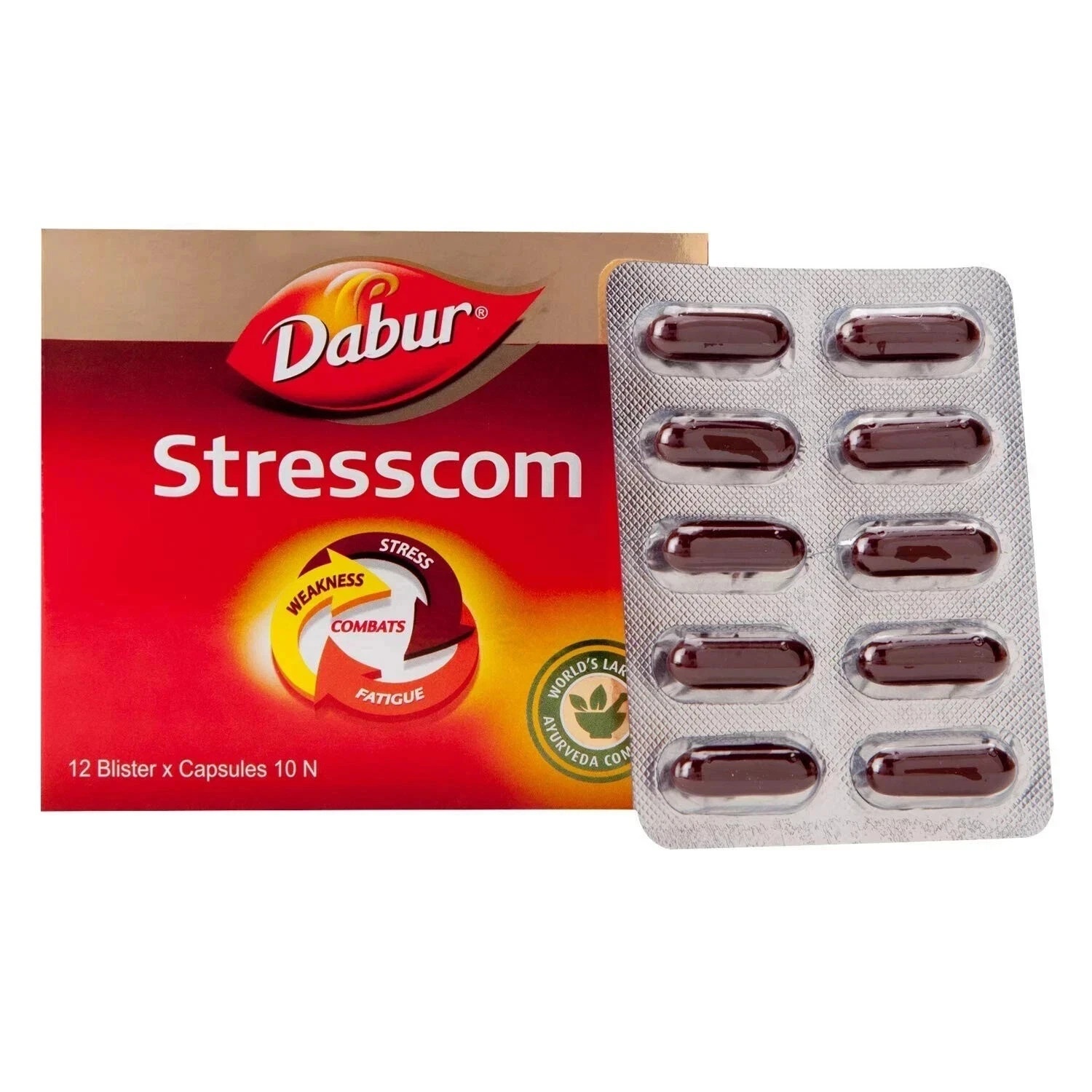 Dabur Stresscom Capsules 120 Caps | Fast Shipping