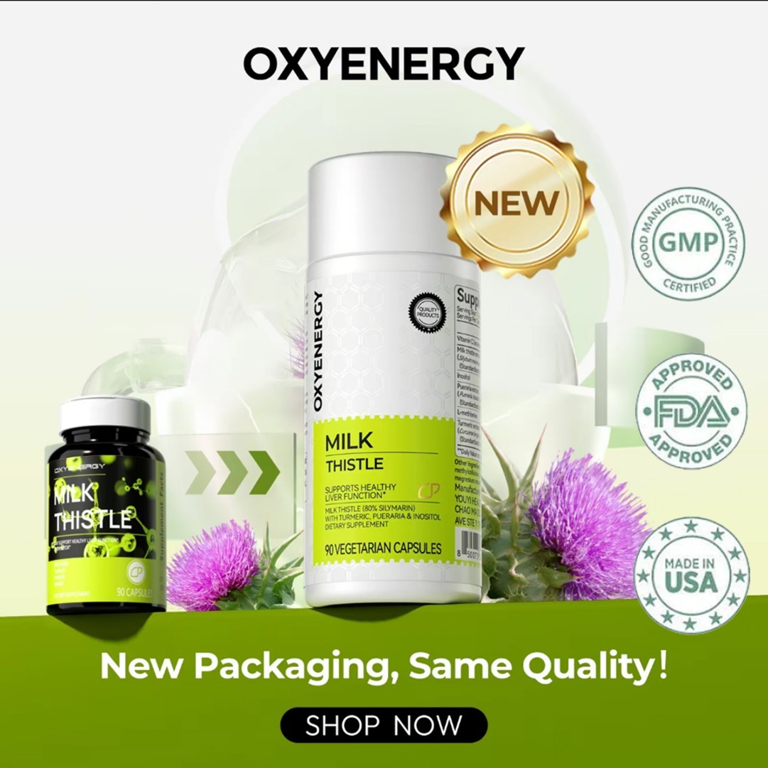 2 BOTTLES—Milk Thistle Liver Detox Supplement – 300mg Silymarin – OXYENERGY+-*