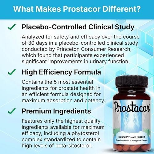 Prostacor – Natural Prostate Vegan, Supplement – Non-GMO, Support Gluten-Free