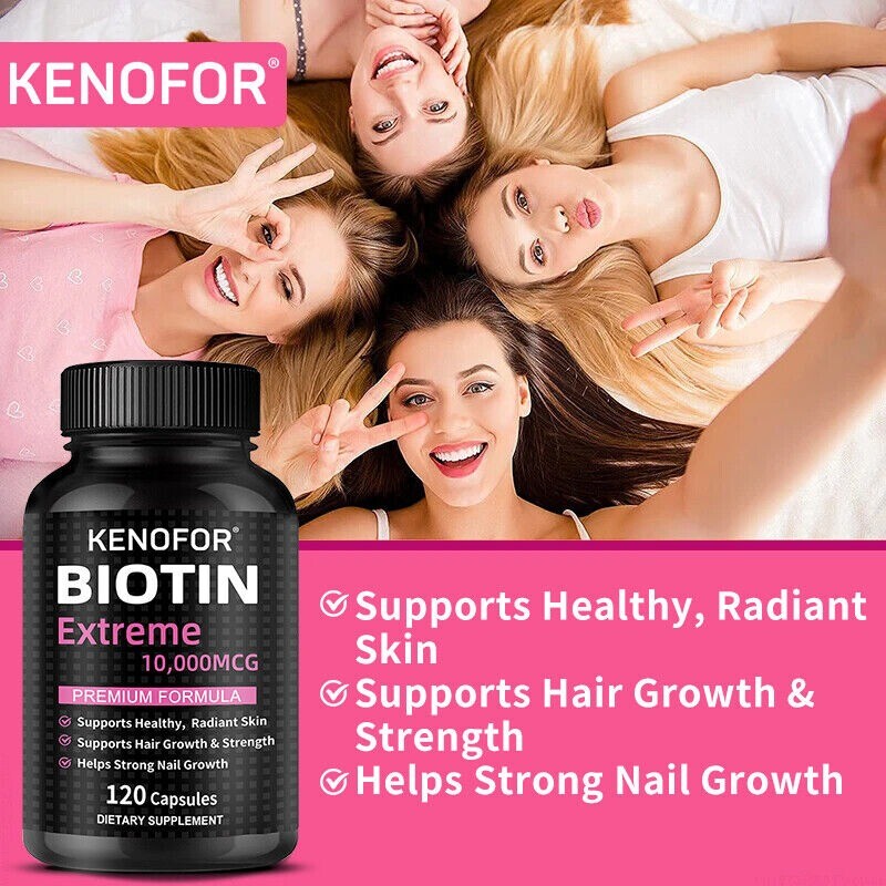 Biotin 10,000 Mcg Maximum Strength High Potency Hair Skin & Nails –