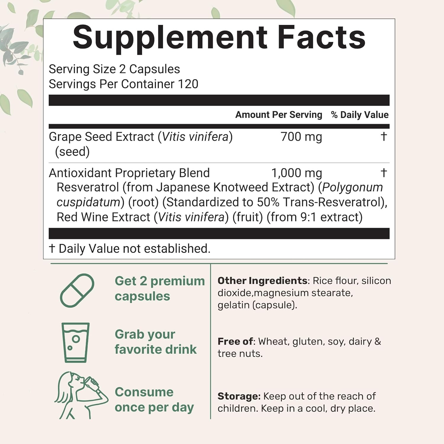 Grape Seed Extract, 240 Capsules | 3-In-1 Antioxidant Blend with Resveratrol …