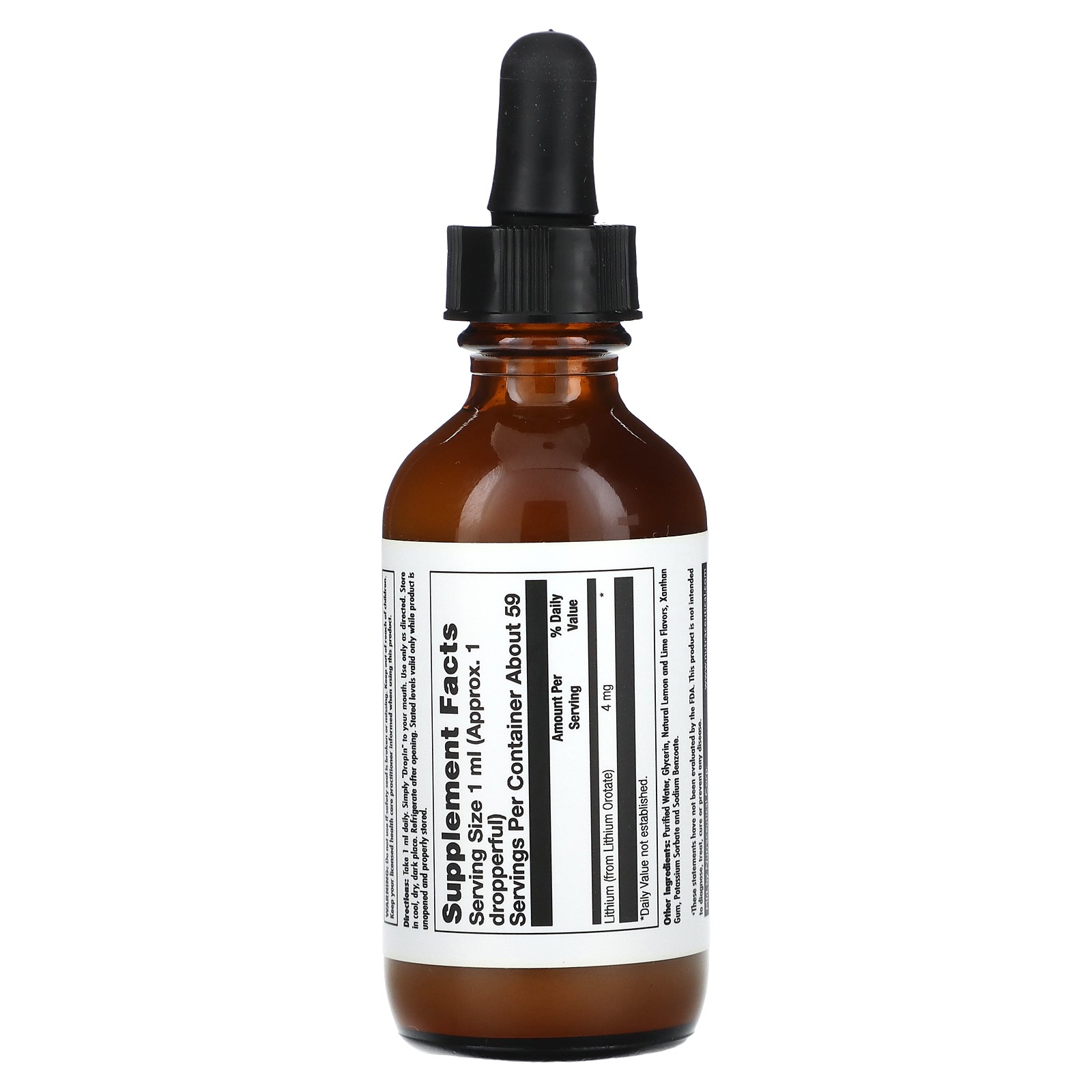 Lithium Orotate Drops, Lemon Lime, 2 fl oz (59 ml)