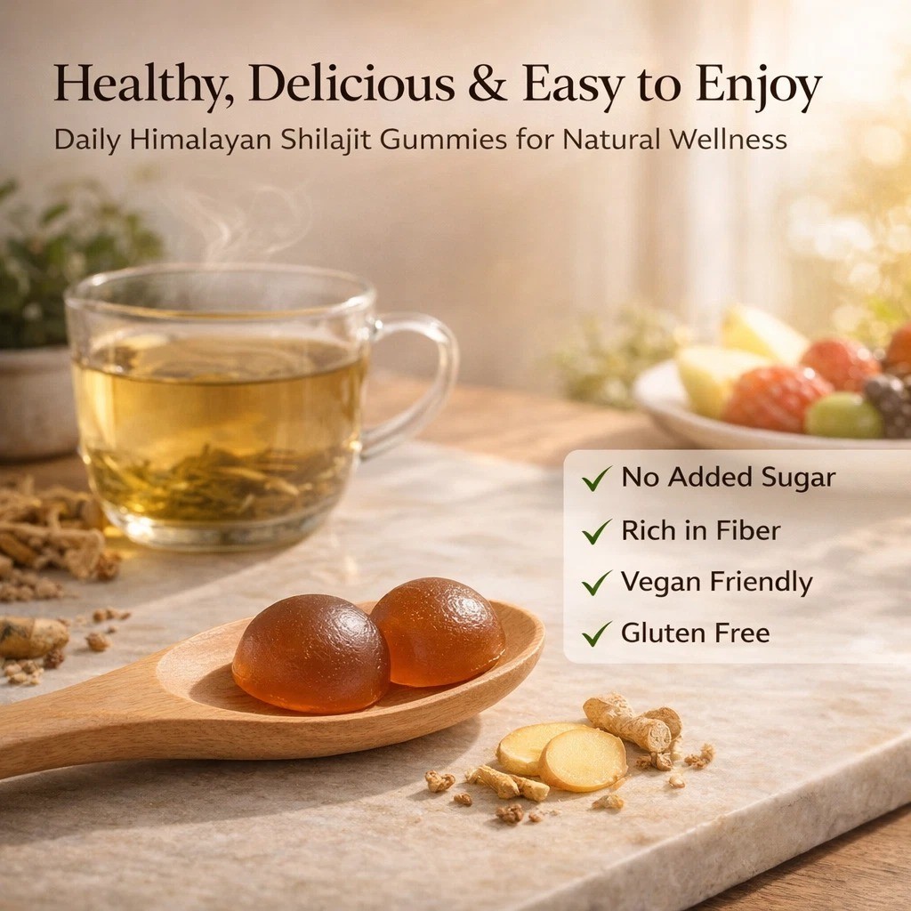 Shilajit Gold Gummies 3000mg Dietary Supplement Ashwagandha Black Musli 60 Ct