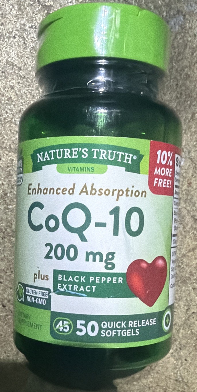 Natures Truth CoQ-10 200mg 50 Softgels EXP 5/2027