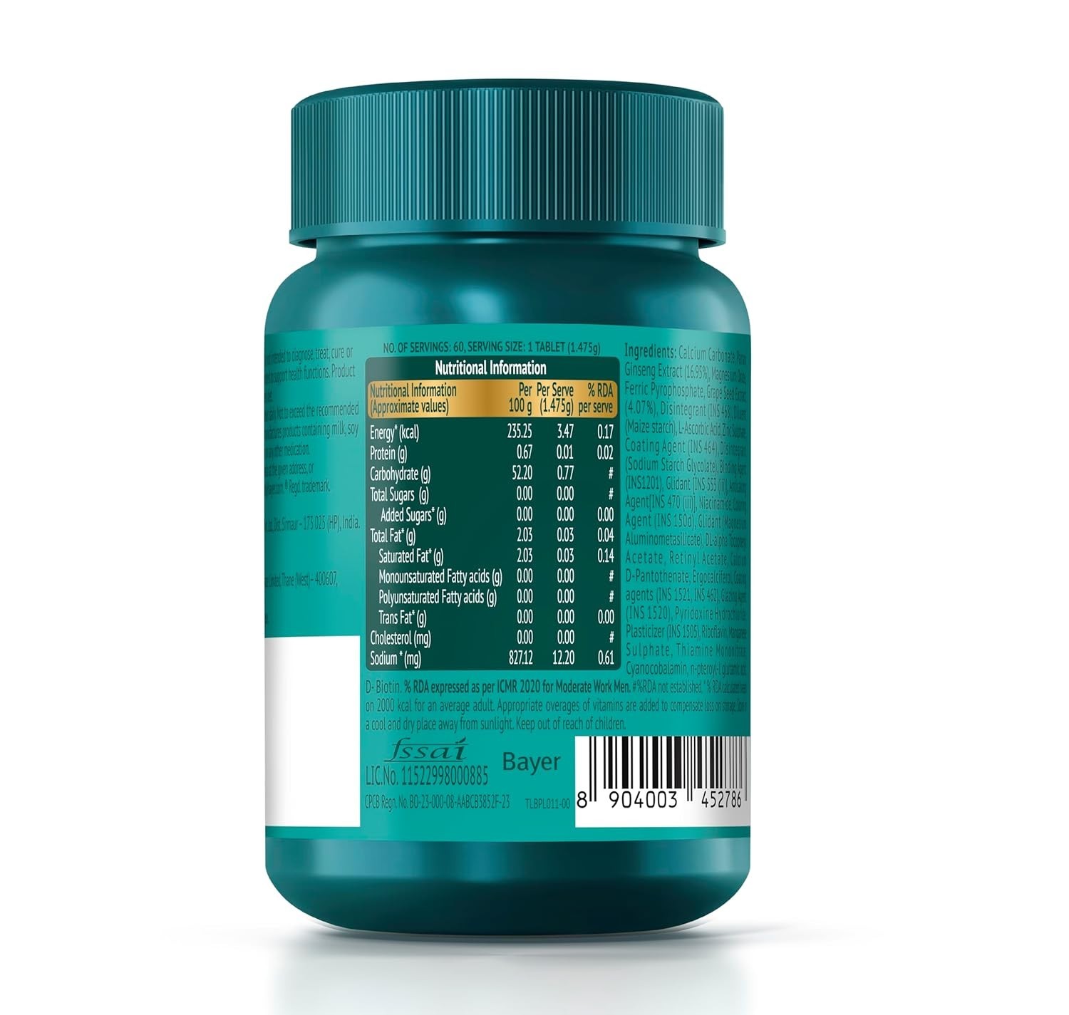 Supradyn Naturals for Men | Energy, Immunity, Stamina, Mental Focus | 60 Tablets