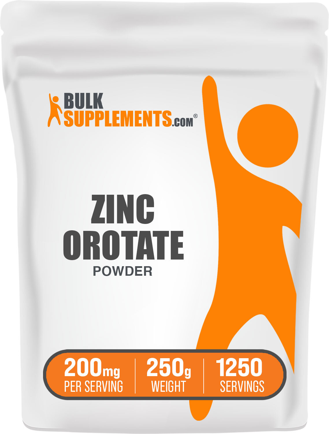 BulkSupplements Zinc Orotate Powder – Supports Immune Function – 250mg / Serving