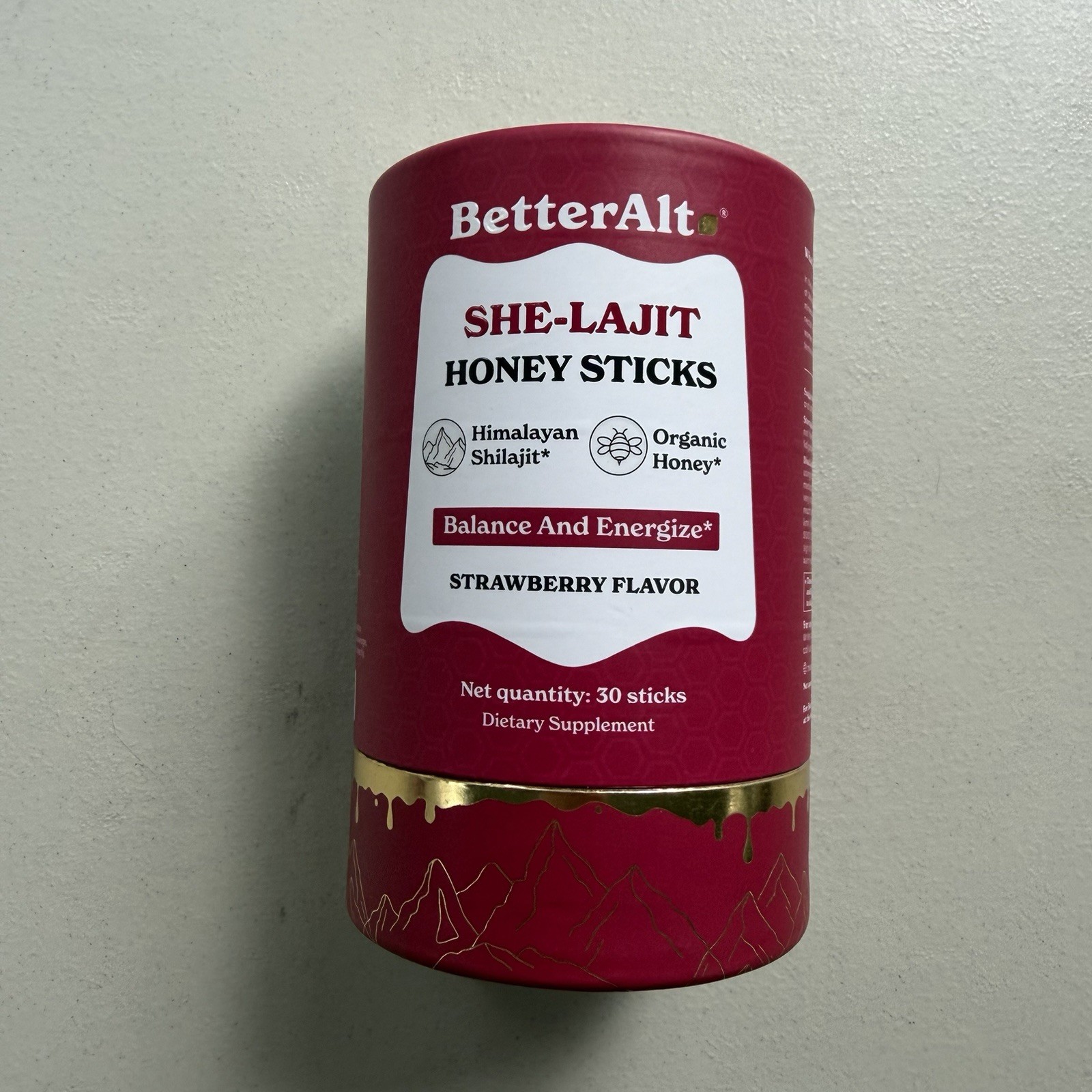 BetterAlt She-Lajit Honey Sticks Strawberry Flavor 30 Count Sealed EXP 06/2028
