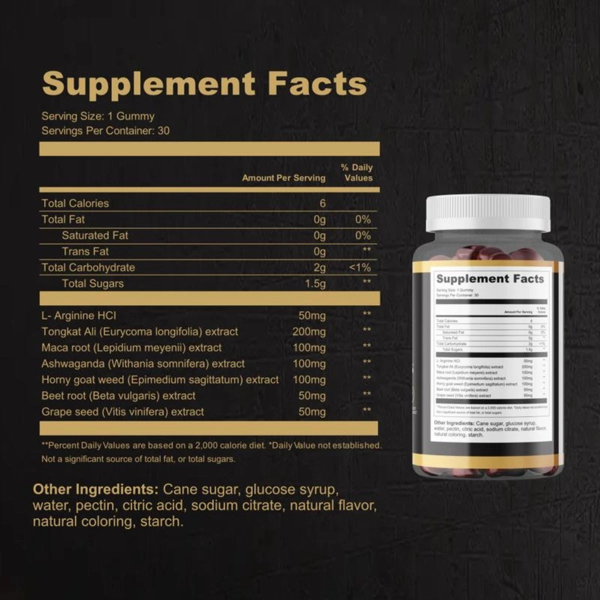 2pc 7-in-1 AlphaBites Gummy Pre Workout Support Blood Flow & Male Daily Vitality
