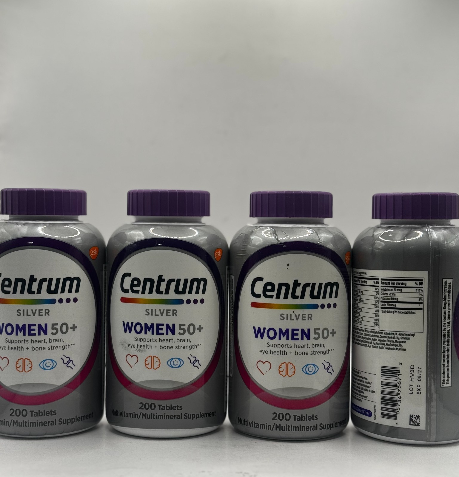 (EXP: 6/27 )4x Centrum Silver Women’s Multivitamin for Women 50 Plus 200 Ct