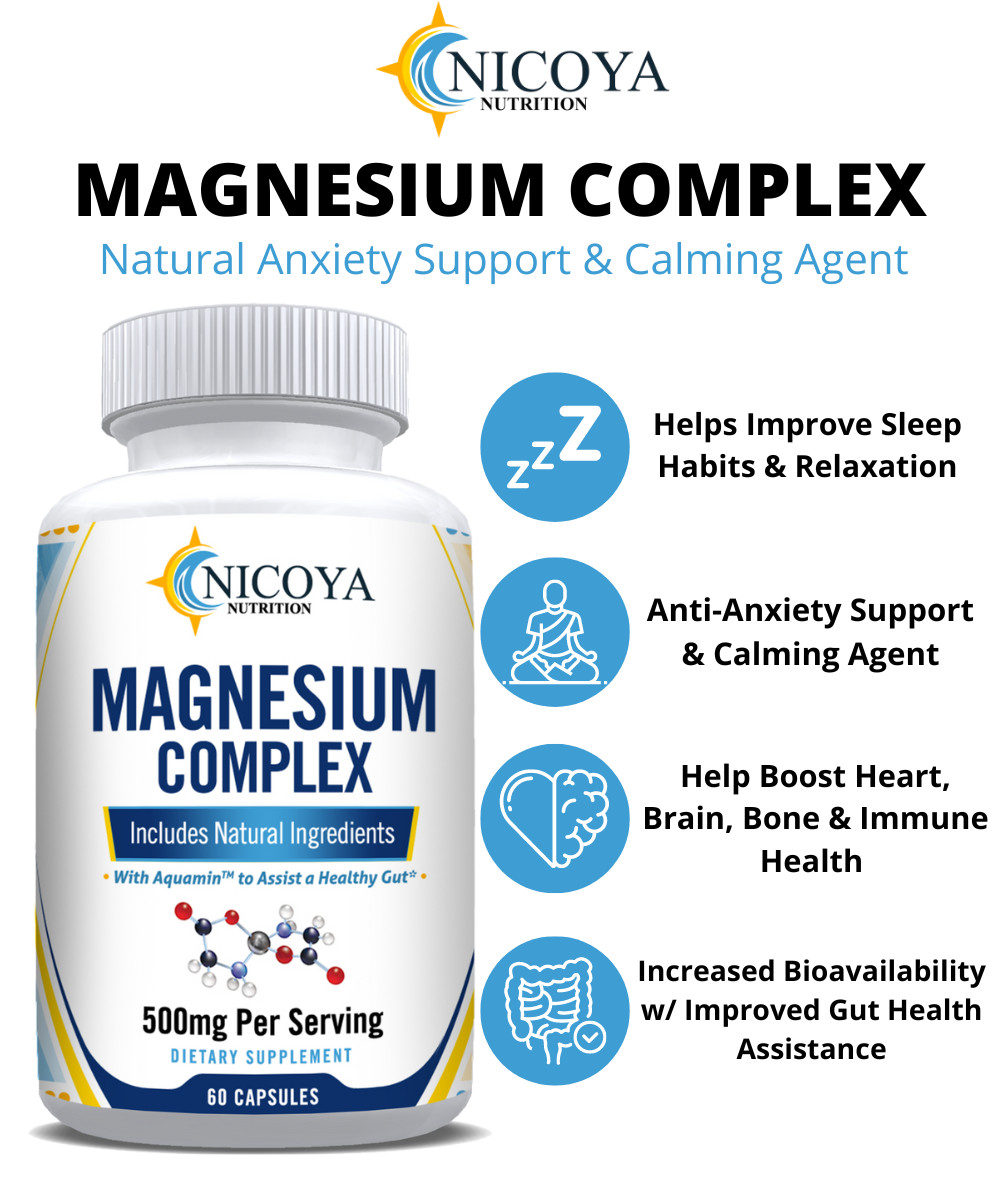 Magnesium Complex, Natural Anti Anxiety & Stress Relief Supplement 500mg