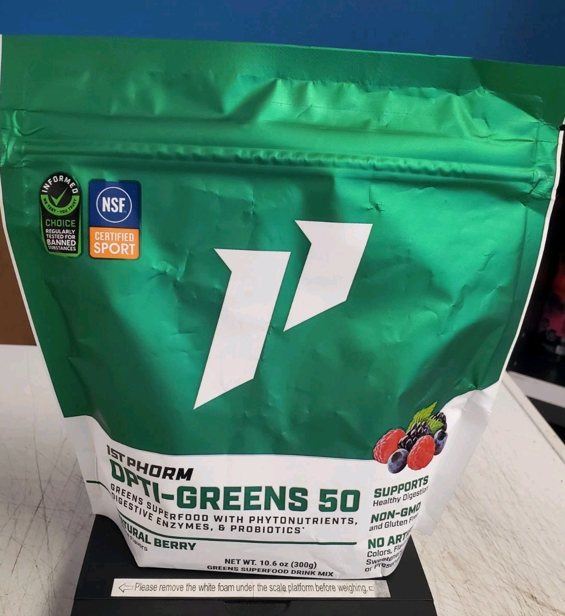 1st Phorm Opti-Greens 50 Superfood – Natural Berry Flavor (10.6 Oz) New