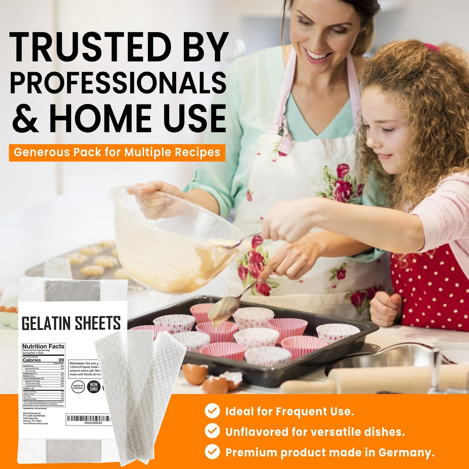 Gelatin Sheets Silver Unflavored Clear Leaf 170 Bloom Strength 50 Count 126g