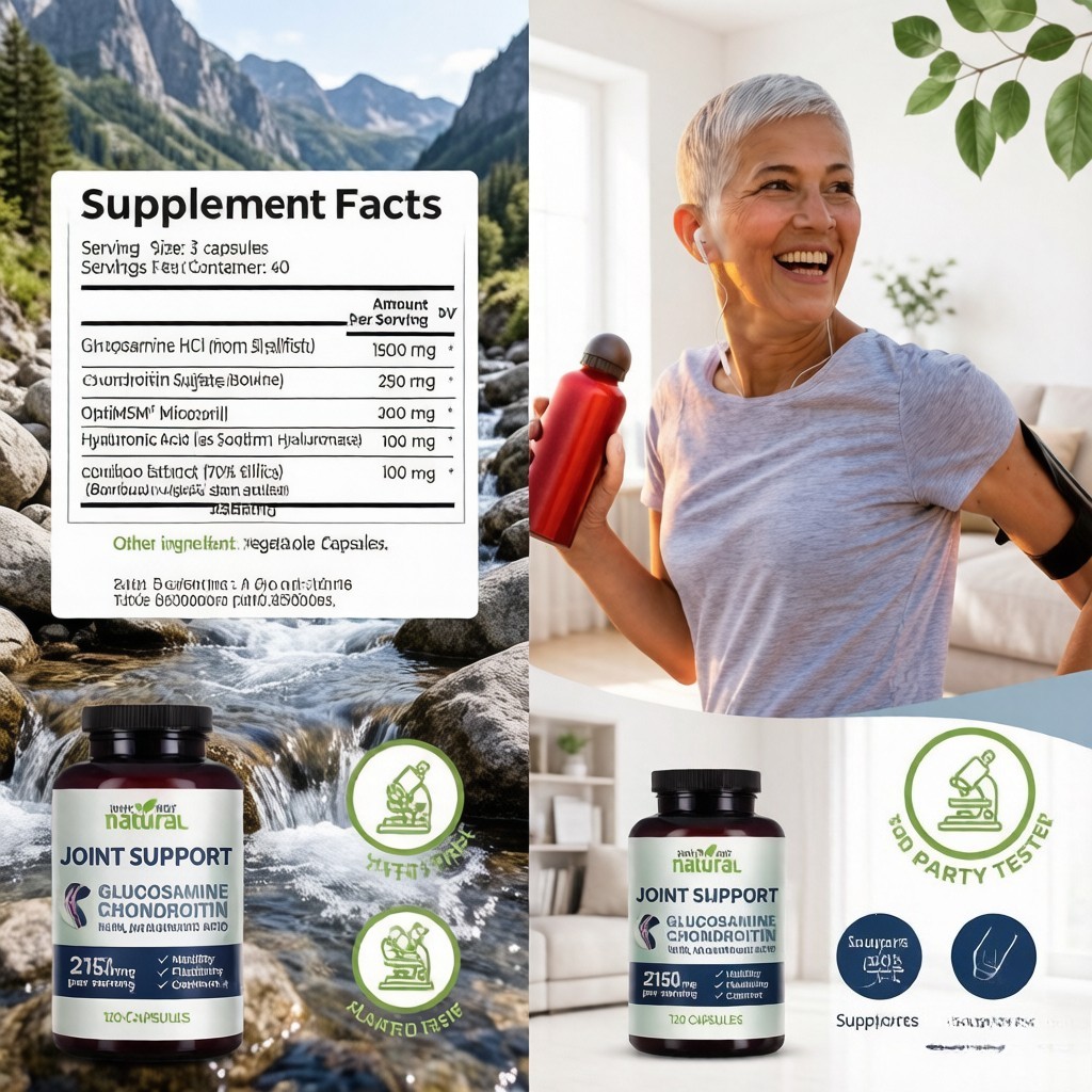 5-in-1 Joint Support with OptiMSM & Bamboo – Mobility & Flexibility, 120ct