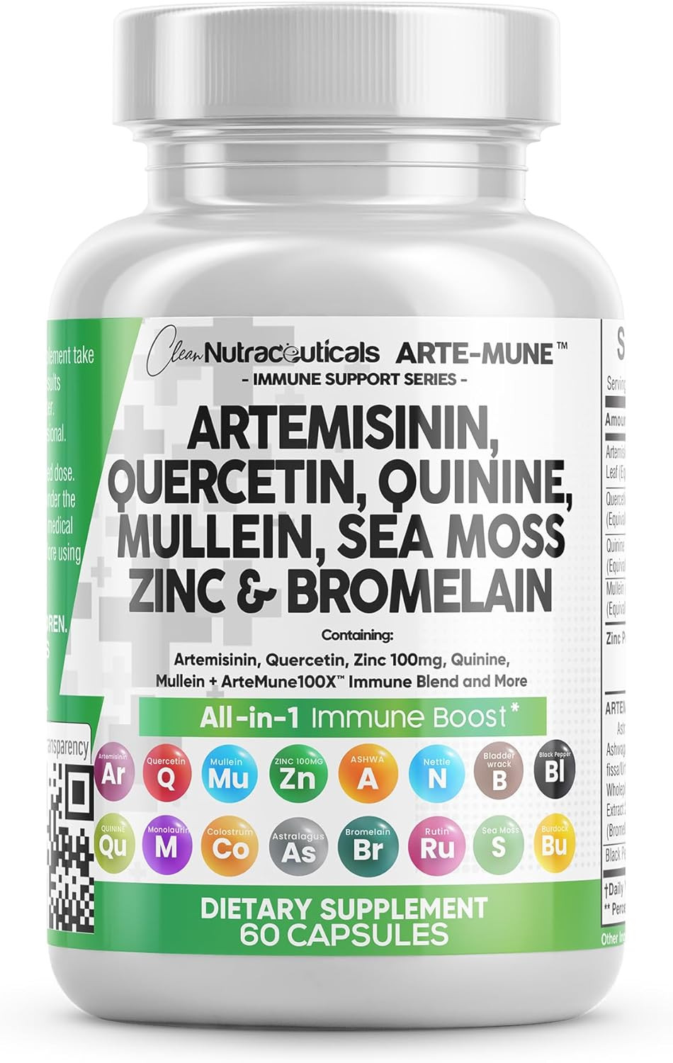 Artemisinin Quercetin Zinc Mullein Quinine Supplement with Sea Moss Bromelain As
