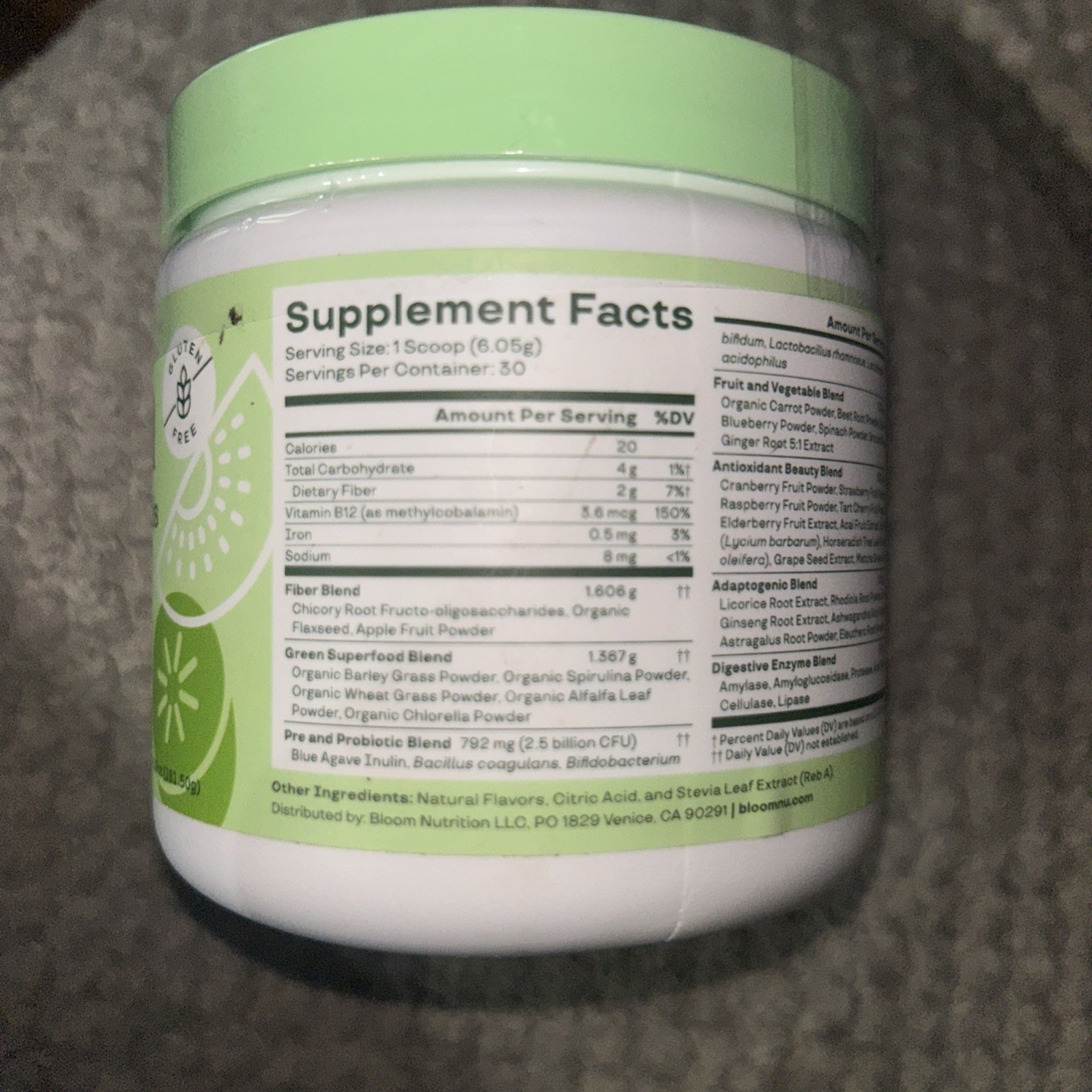 Bloom Greens & Superfoods Powder Strawberry Kiwi 30 Servings 6.39 oz Exp 6/2026