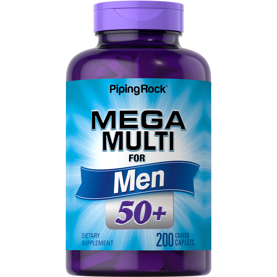 Multivitamin Men Over 50 | 200 Caplets | Non-GMO Supplement | by Piping Rock
