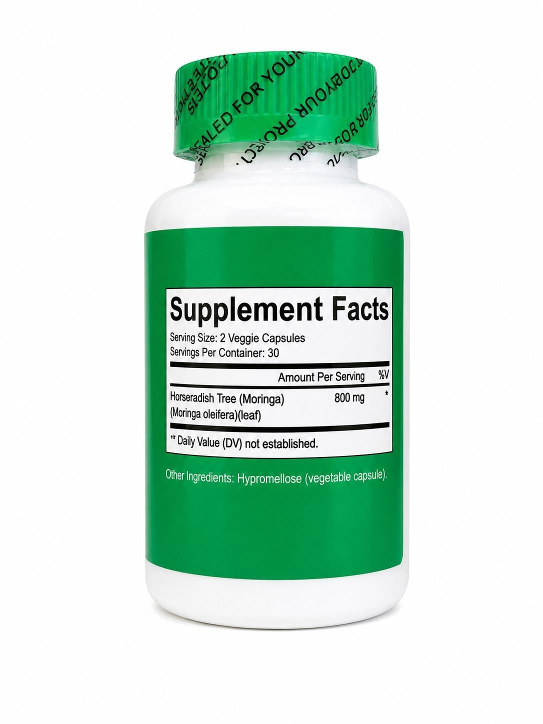 Moringa Dietary Supplement 100% Pure 60 Capsules Exp: 1/2027