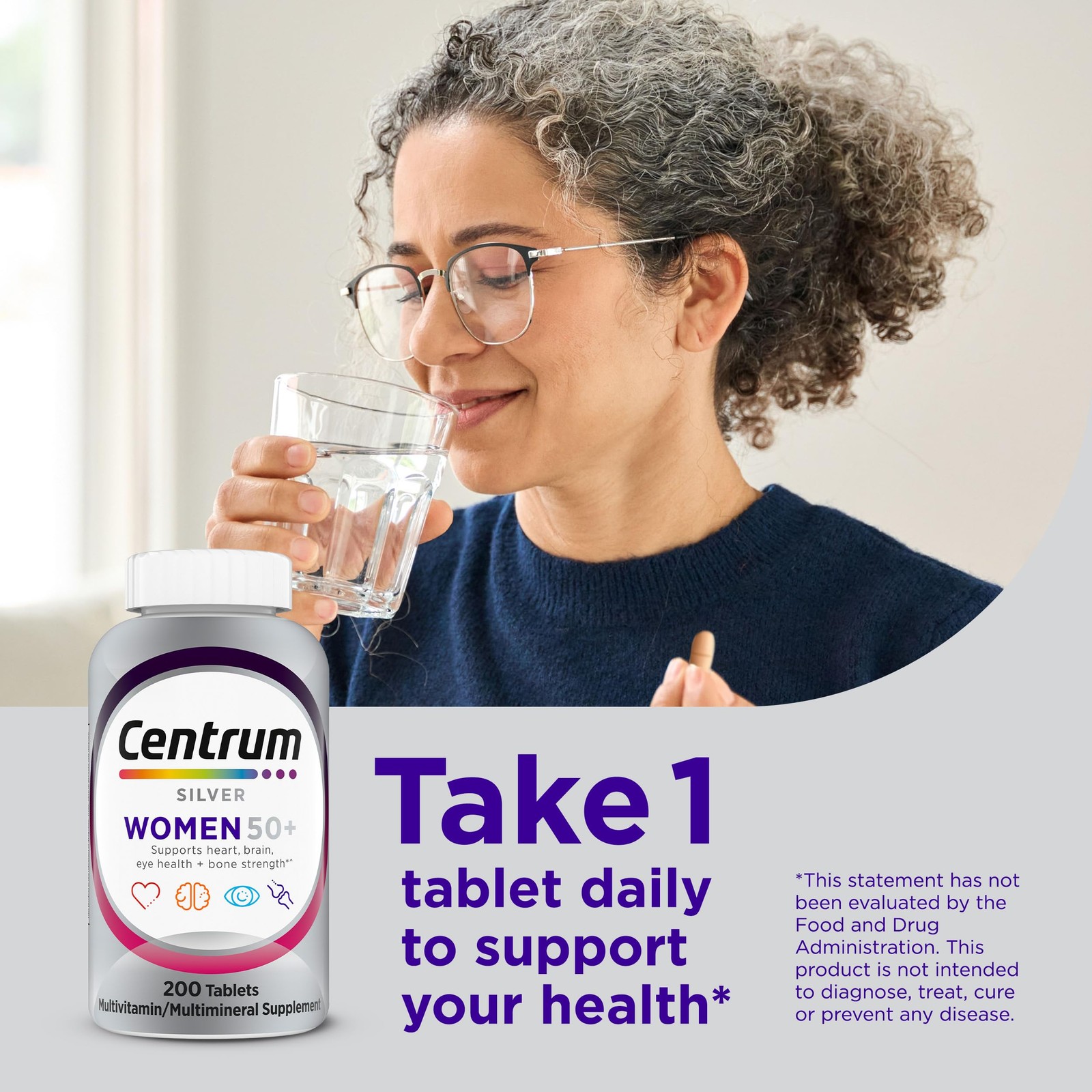 Centrum Silver Women’s Multivitamin for Women 50 200 Count (Pack of 1), Woman
