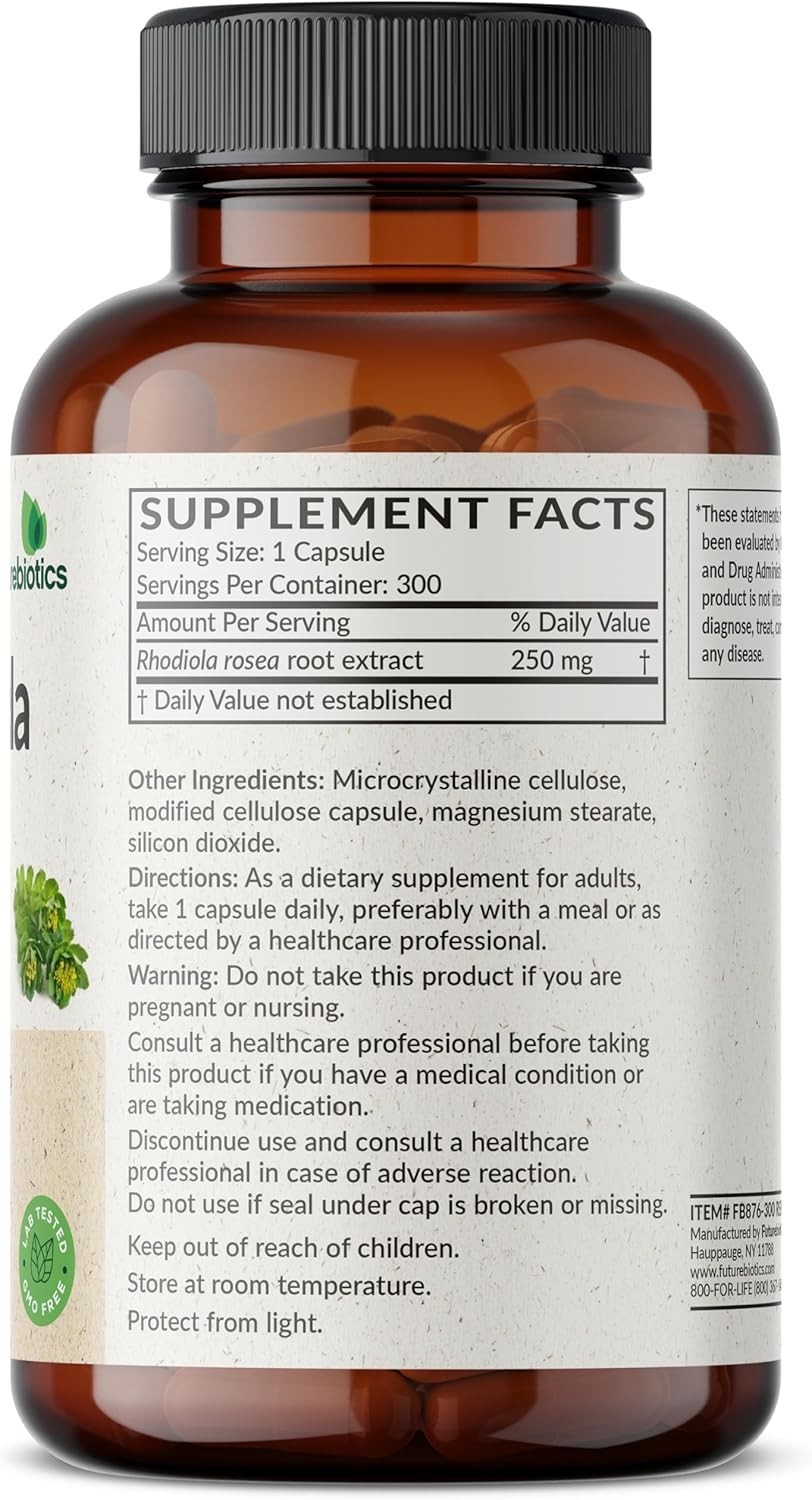 Rhodiola Rosea 1000 MG – 300 Capsules for Energy & Brain Health