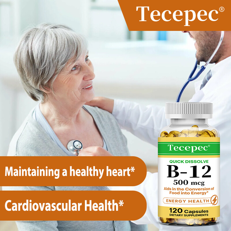 Vitamin B12 Nutritional Supplements Maintaining Nervous System 120 Softgels