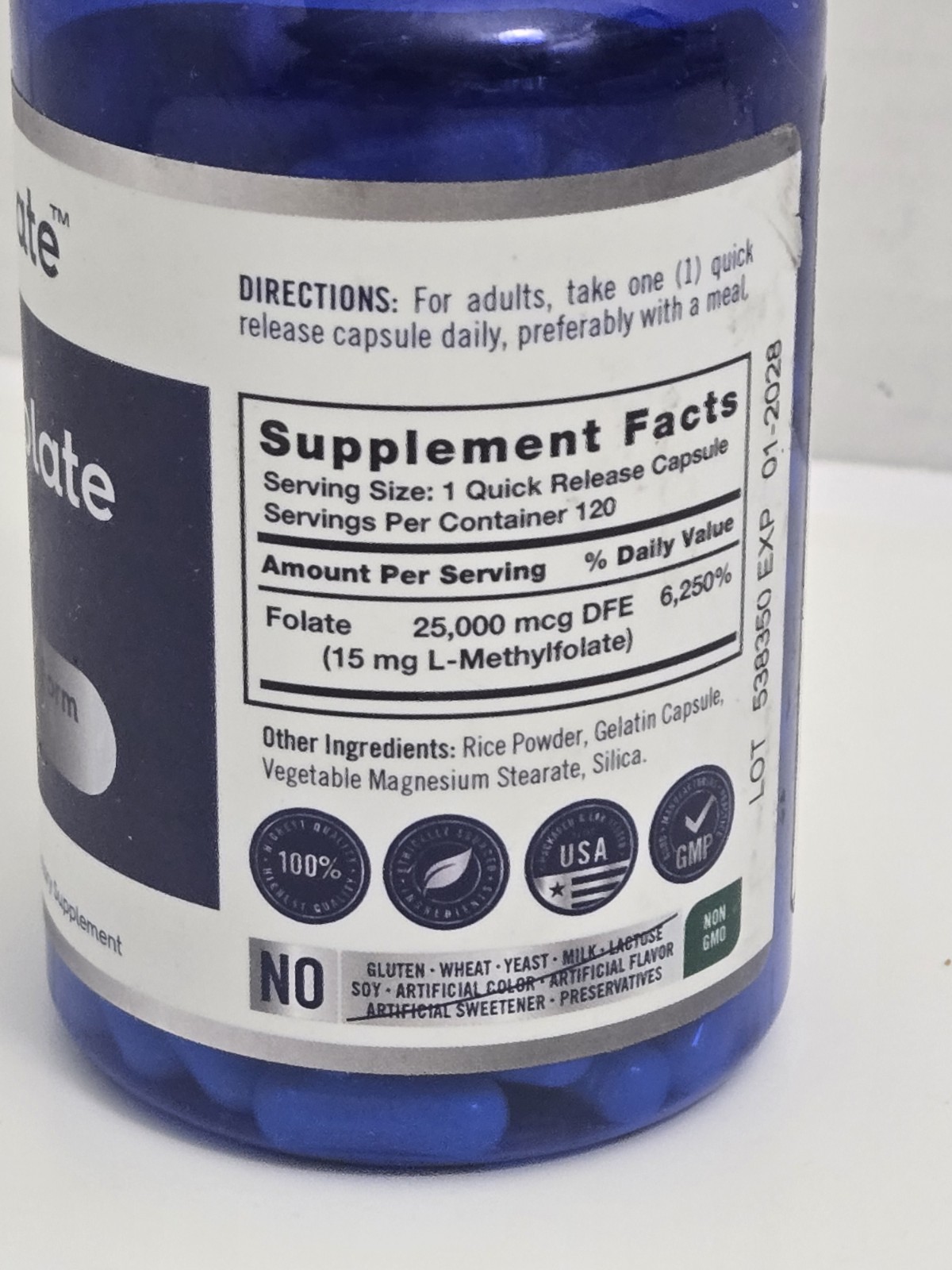 L Methylfolate 15mg 120 Capsules Opti-Folate Exp 1/28 SEALED