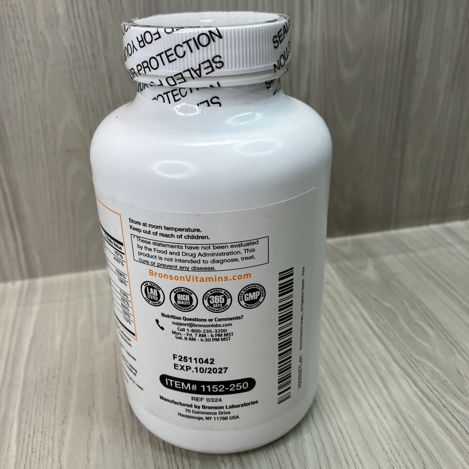 Bronson Vitamin B Complex with C – Immune 250 Count 250 Pack of 1