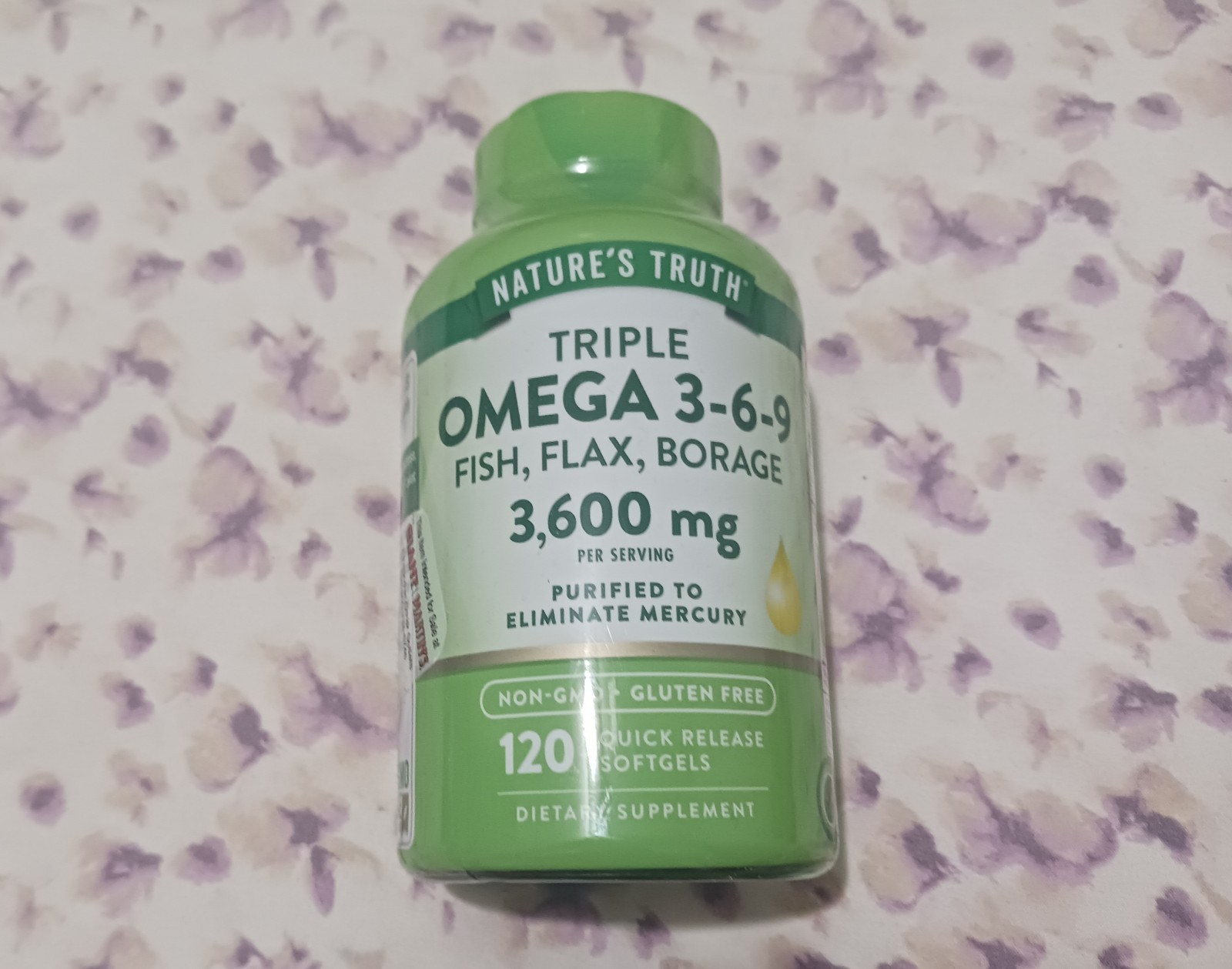 Nature’s Truth Triple Omega 3-6-9 | 3600mg | 120 Softgels. Exp 03/2029.