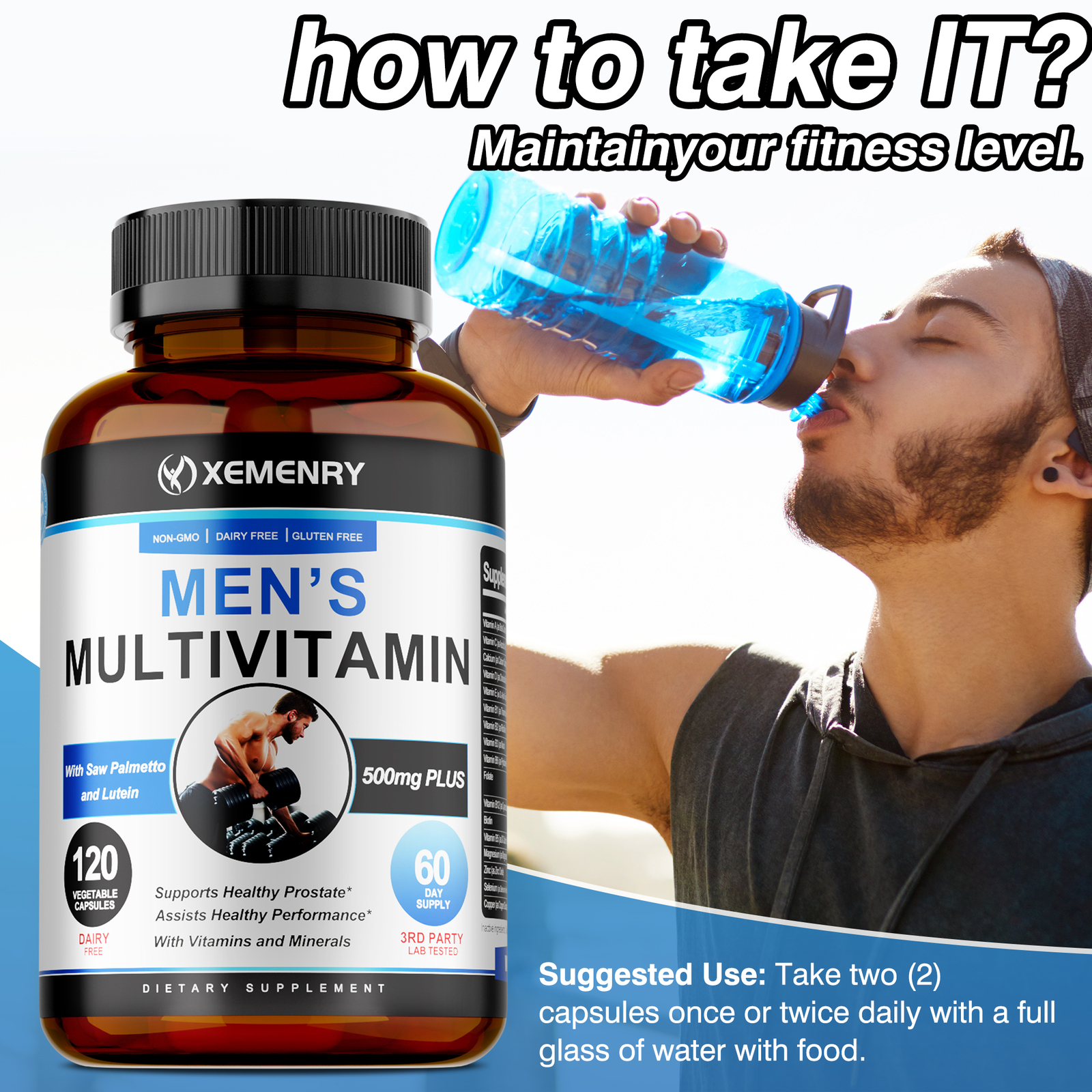 Men’s Multivitamin -Heart Health,Support Men’s Prostate and Urinary Tract Health